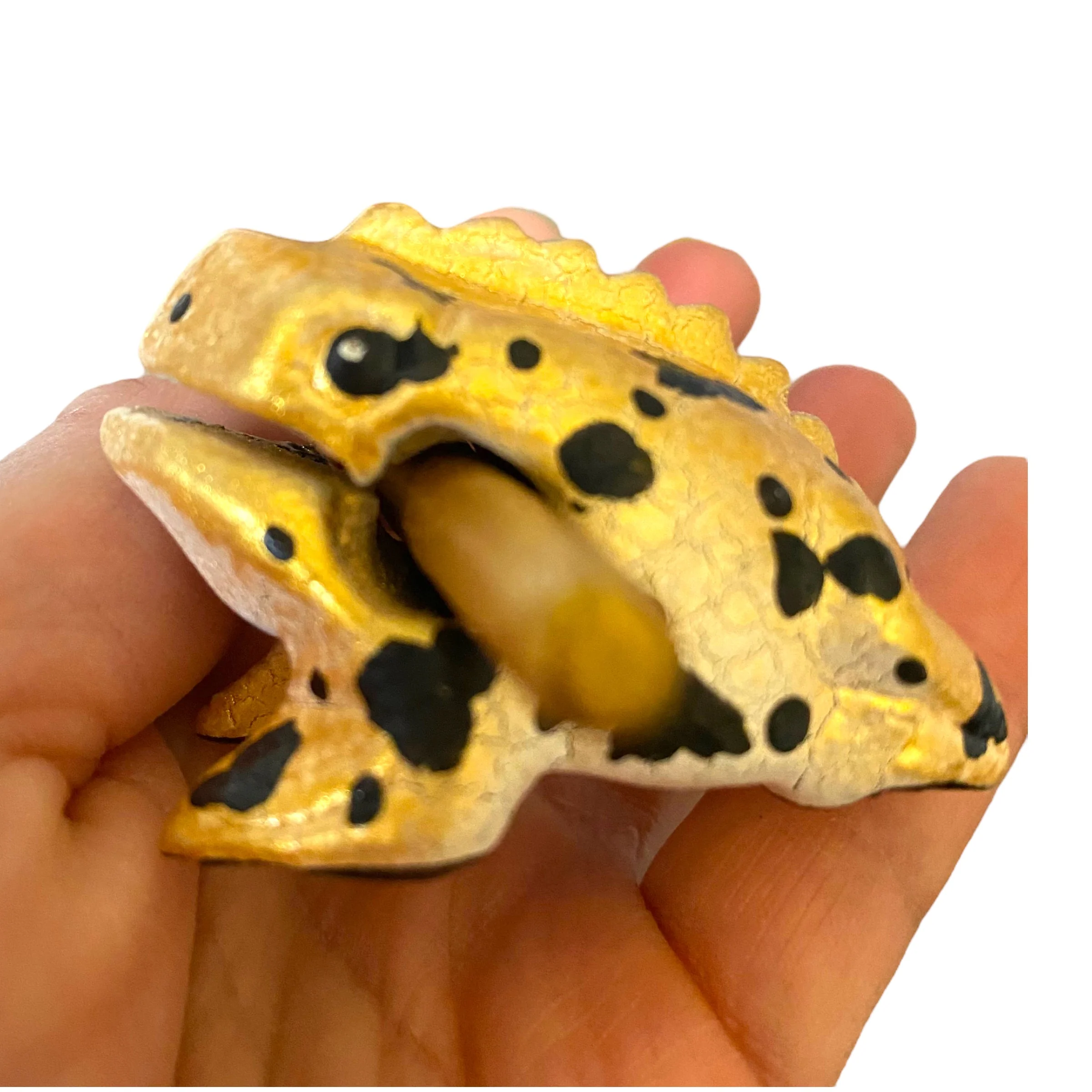 1.5" Wooden Musical Frog - Egyptian Golden Design (Percussion Instrument) - Image 3