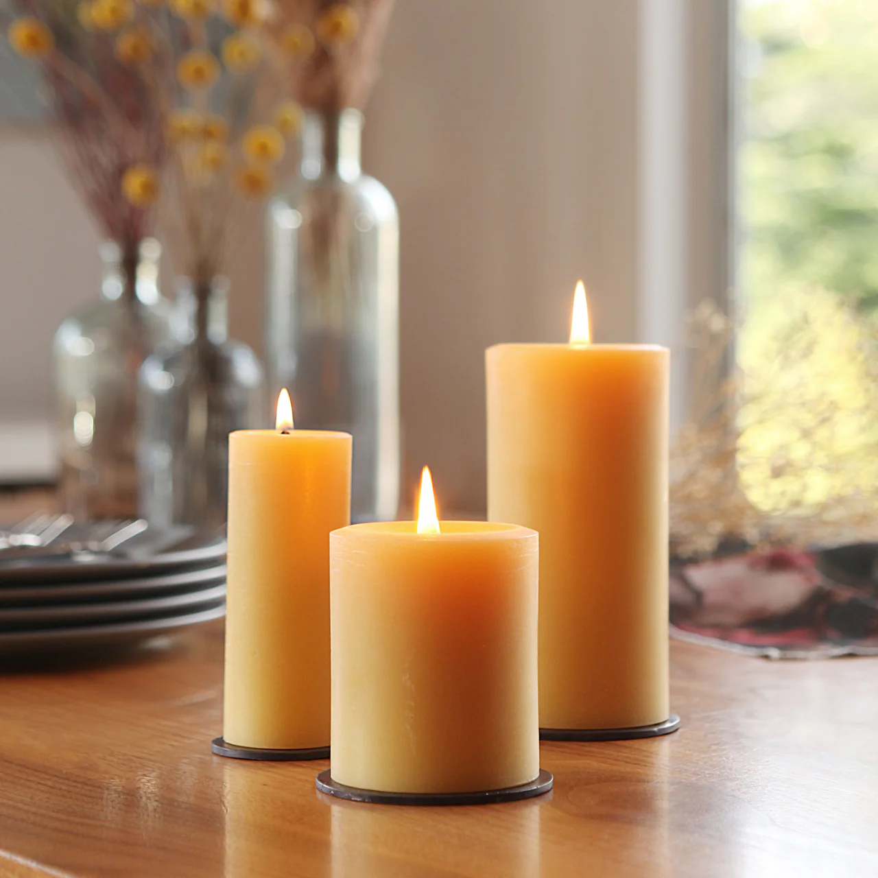 100% Pure Beeswax Pillar Candles (Multiple Colors) - Image 8