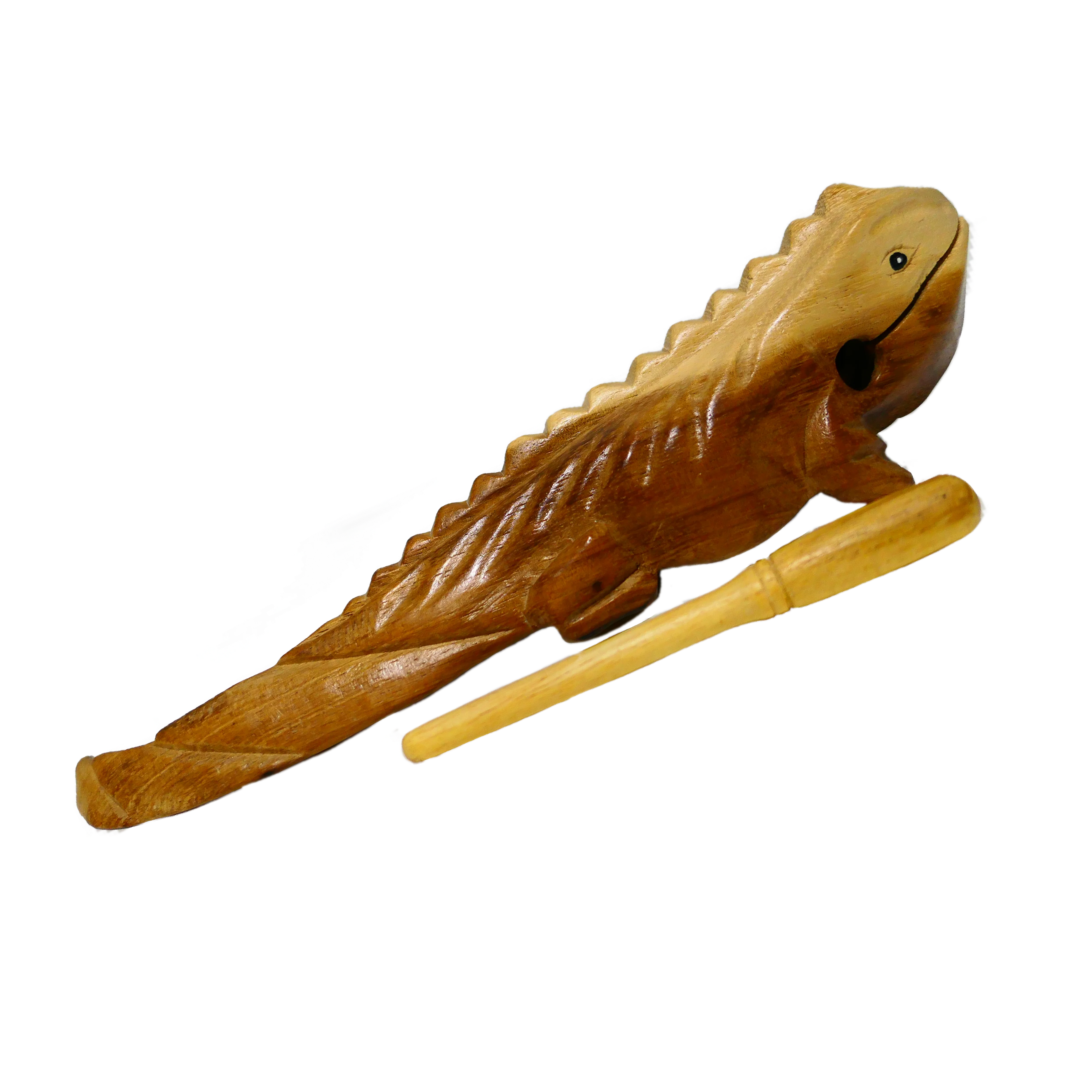 11" Wooden Musical Iguana Percussion Instrument - Image 2