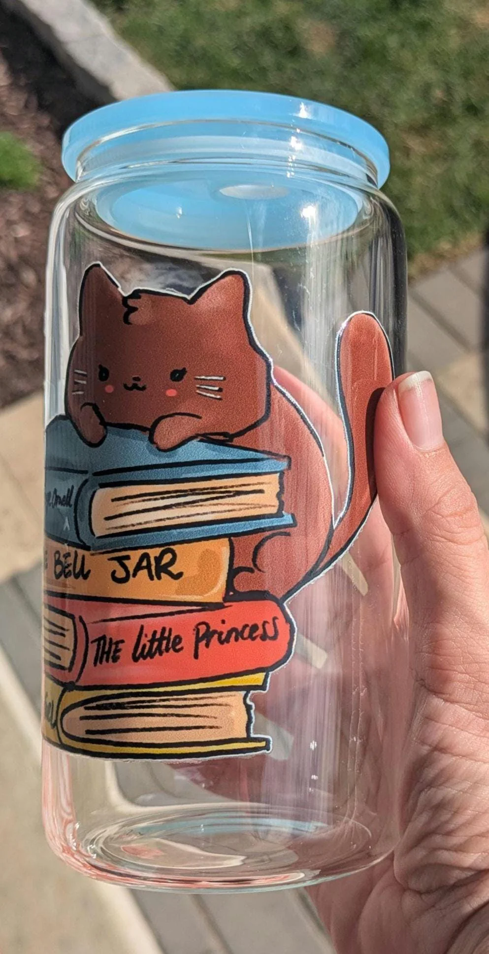 Tumbler: 16oz Travel Mug, Glass Mug, Book lover gift