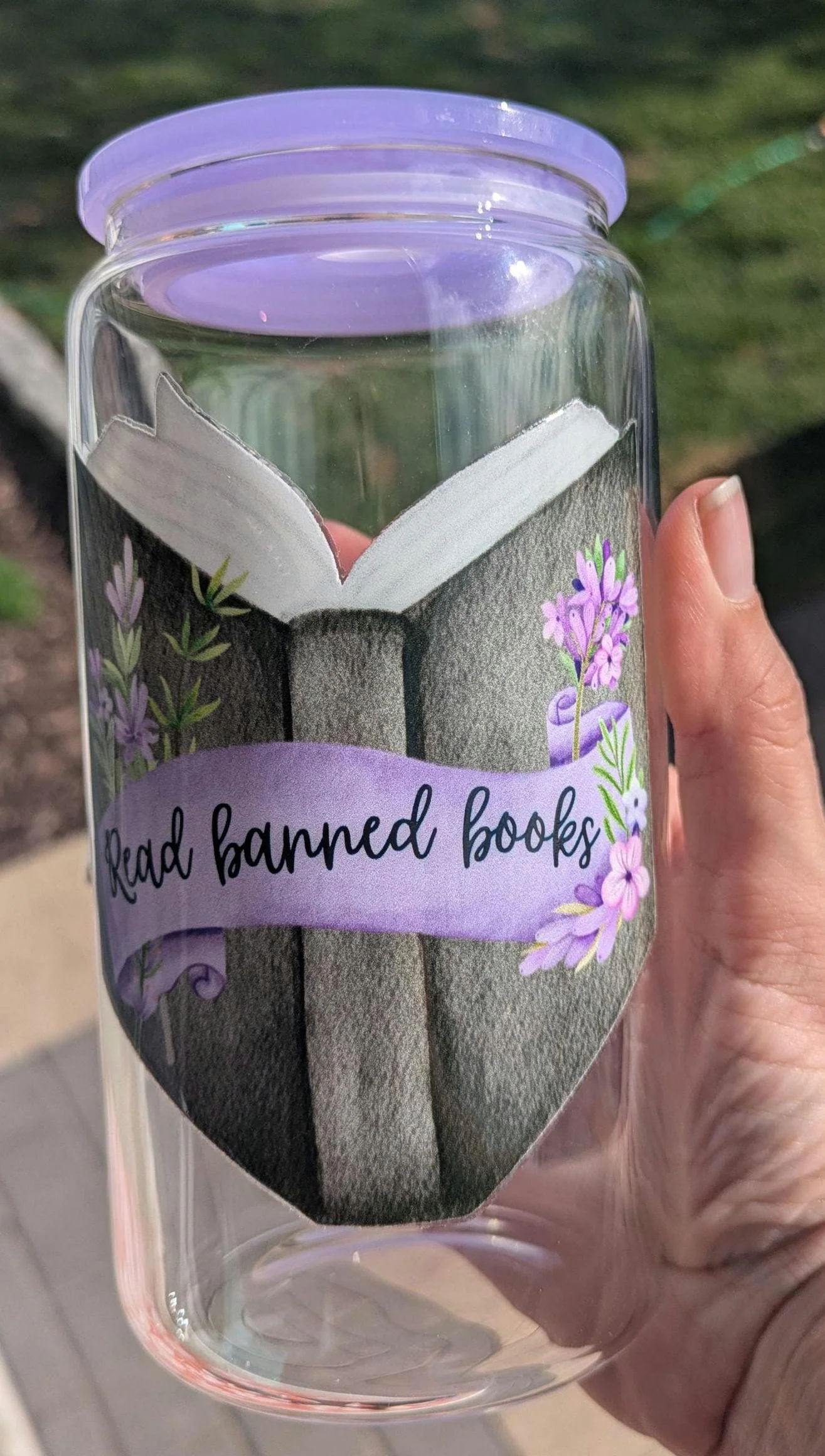 Tumbler: 16oz Travel Mug, Glass Mug, Book lover gift - Image 2