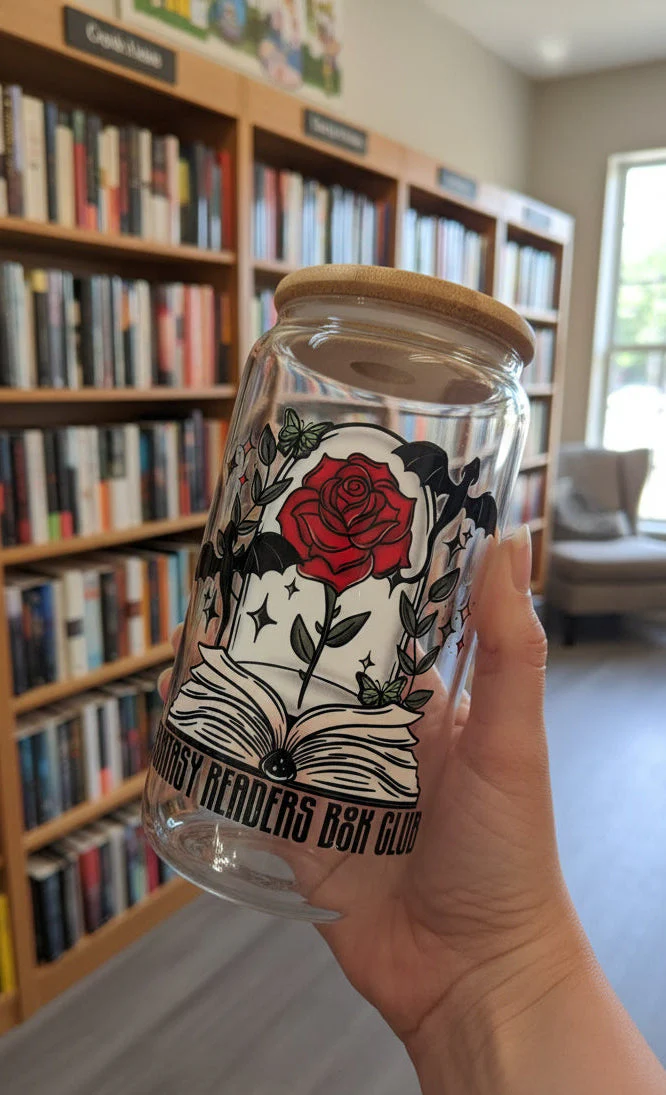 Tumbler: 16oz Travel Mug, Glass Mug, Book lover gift - Image 4
