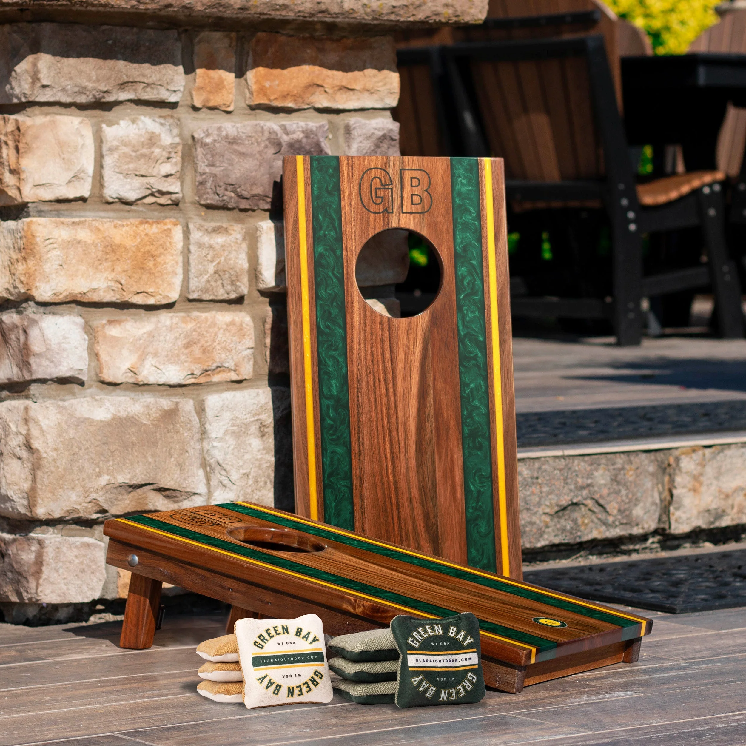 1ft x 2ft Gameday Teams Epoxy Resin Wood Compact Travel Cornhole Board Set - Image 12