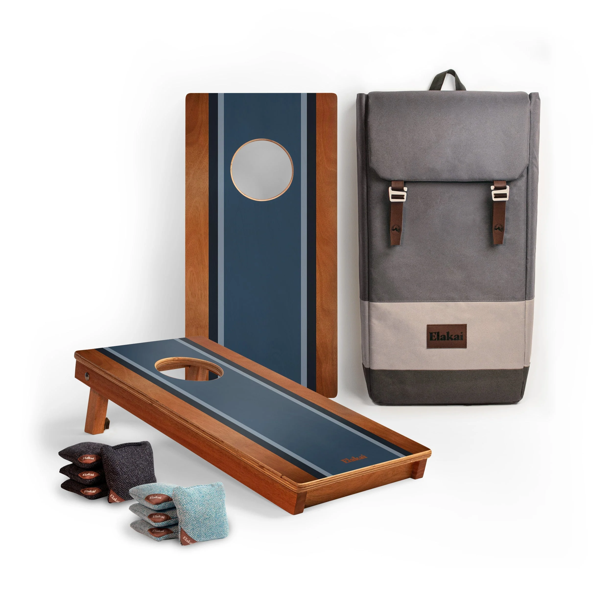 1ft x 2ft Graphic Wood Travel Cornhole Set | Classic Beach Stripes Collection - Image 10