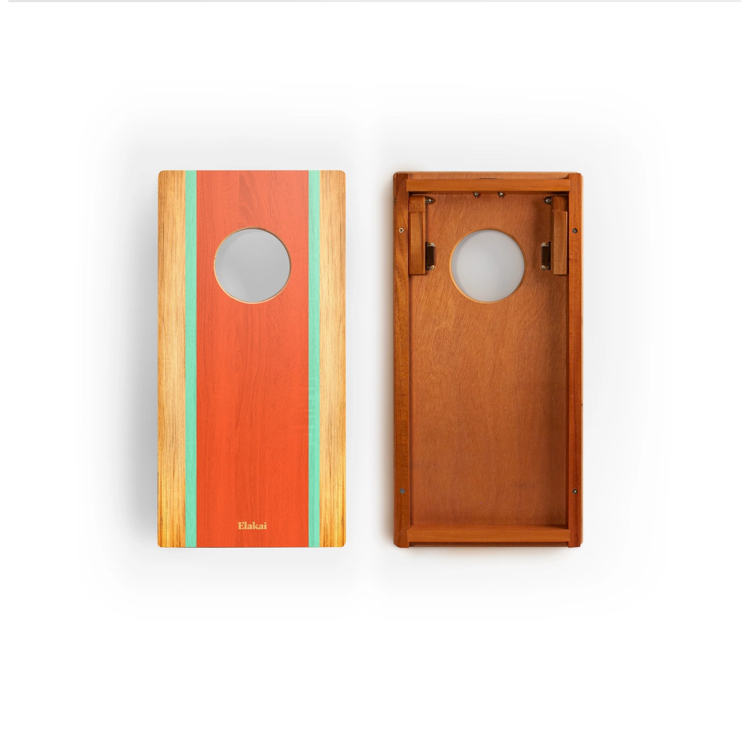 1ft x 2ft Graphic Wood Travel Cornhole Set | Classic Beach Stripes Collection - Image 5