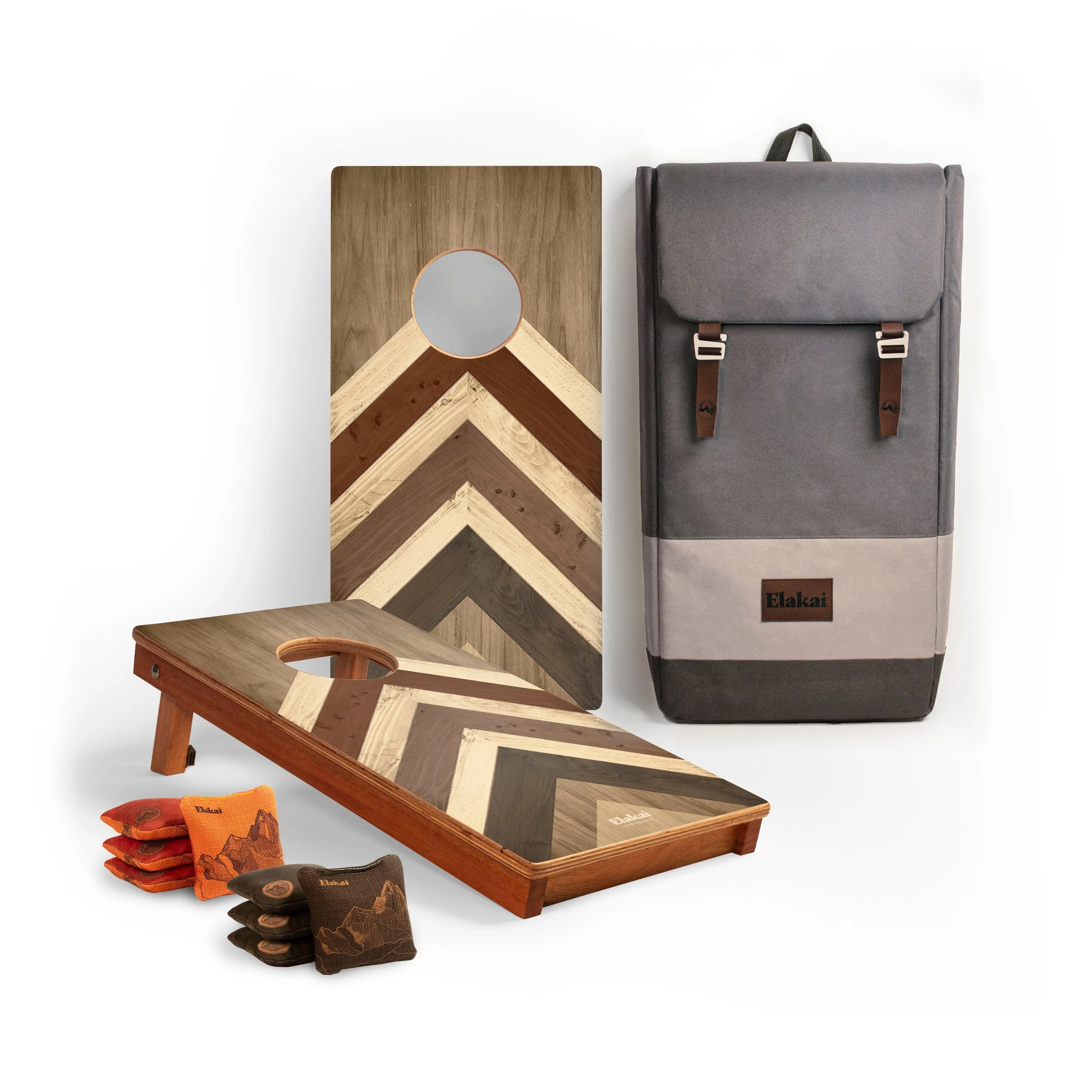 1ft x 2ft Graphic Wood Travel Cornhole Set | Modern Angle Collection - Image 7