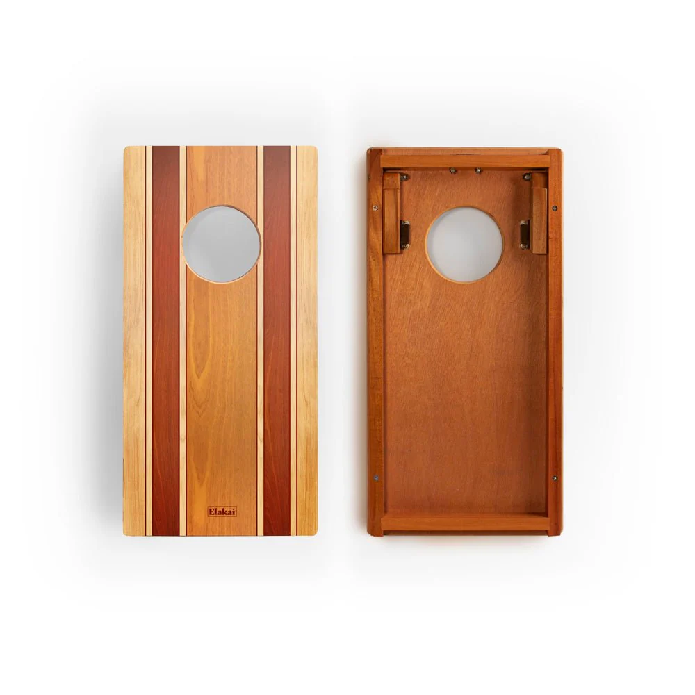 1ft x 2ft Graphic Wood Travel Cornhole Set | Natural Surf Beach Collection - Image 5