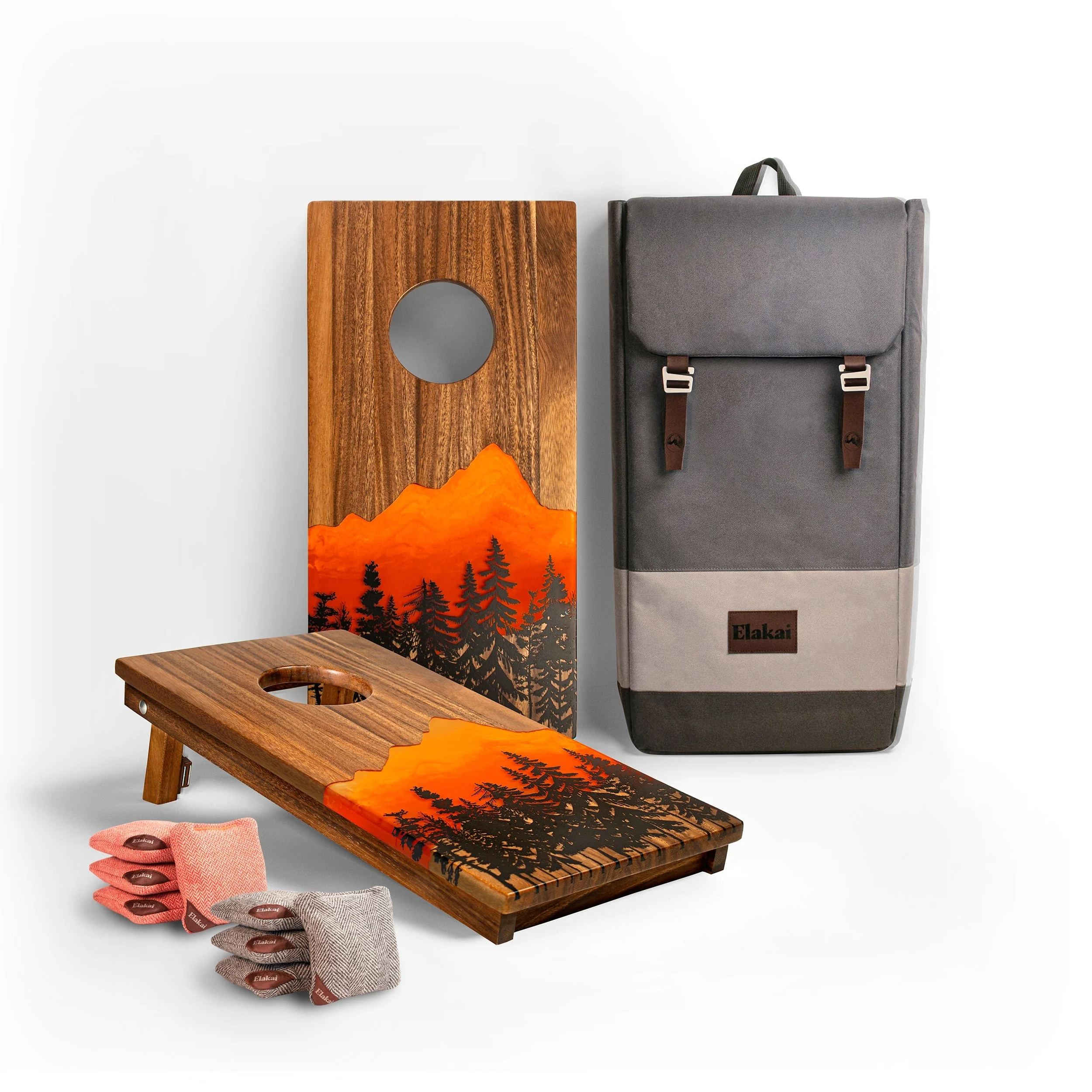1ft x 2ft Resin & Wood Travel Cornhole Set | Mountain Collection - Image 9