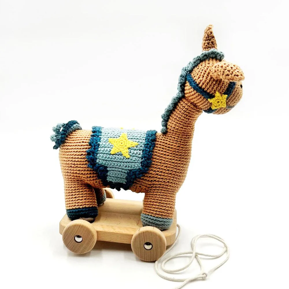 2 in 1 Pull Along Plush Horse Toy - Image 2
