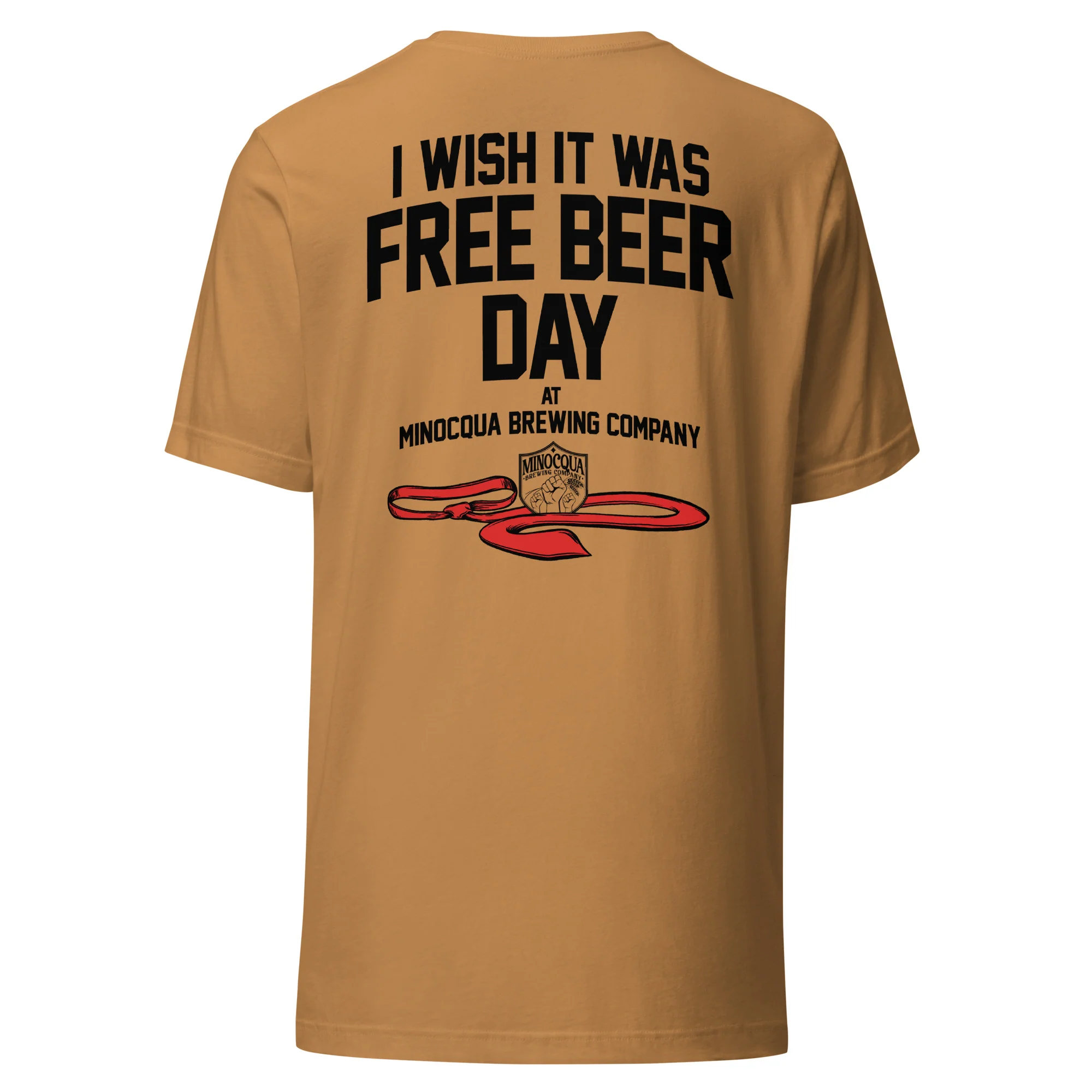 Free Beer Day Front & Back Print T-shirt (Black Print) - Image 4