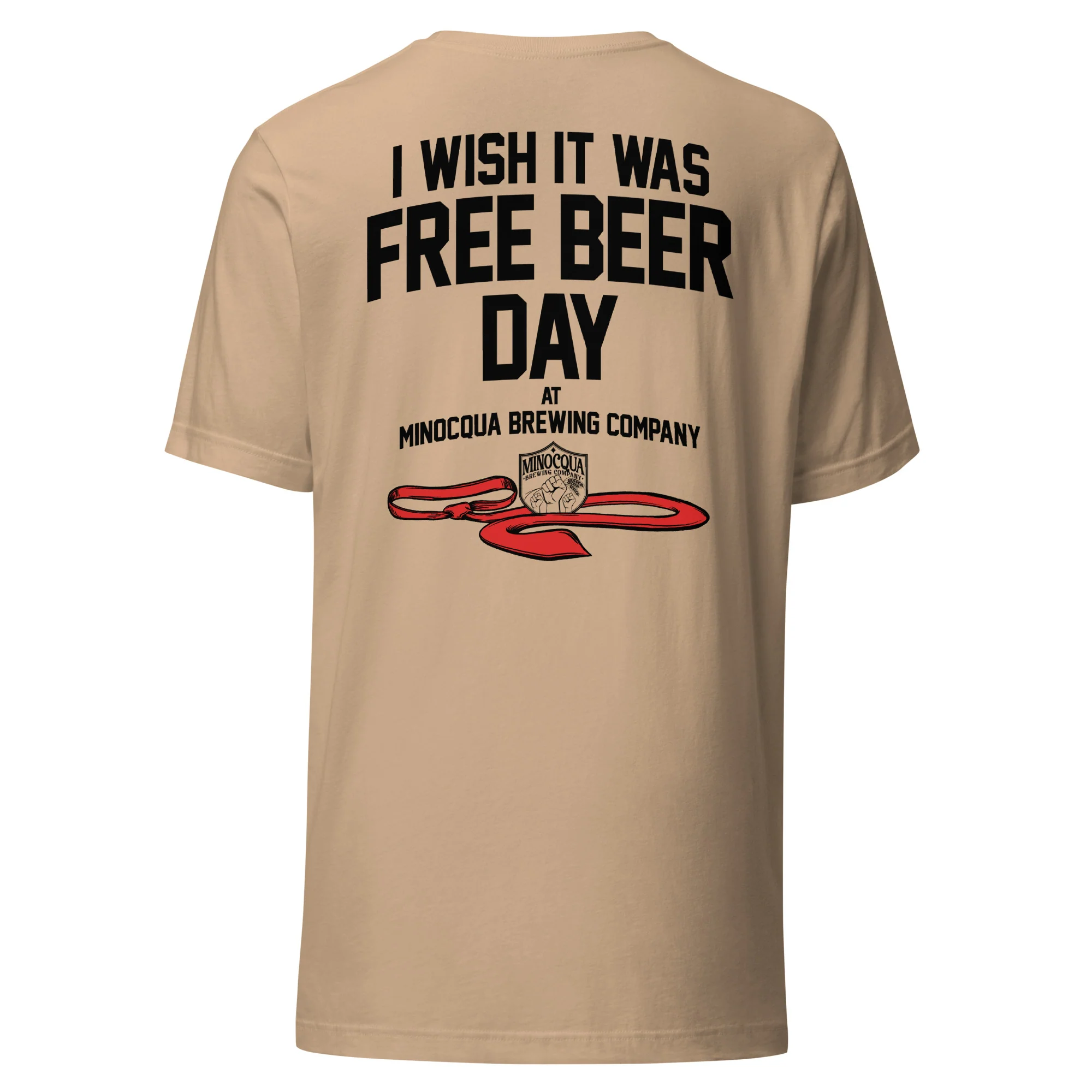 Free Beer Day Front & Back Print T-shirt (Black Print) - Image 6