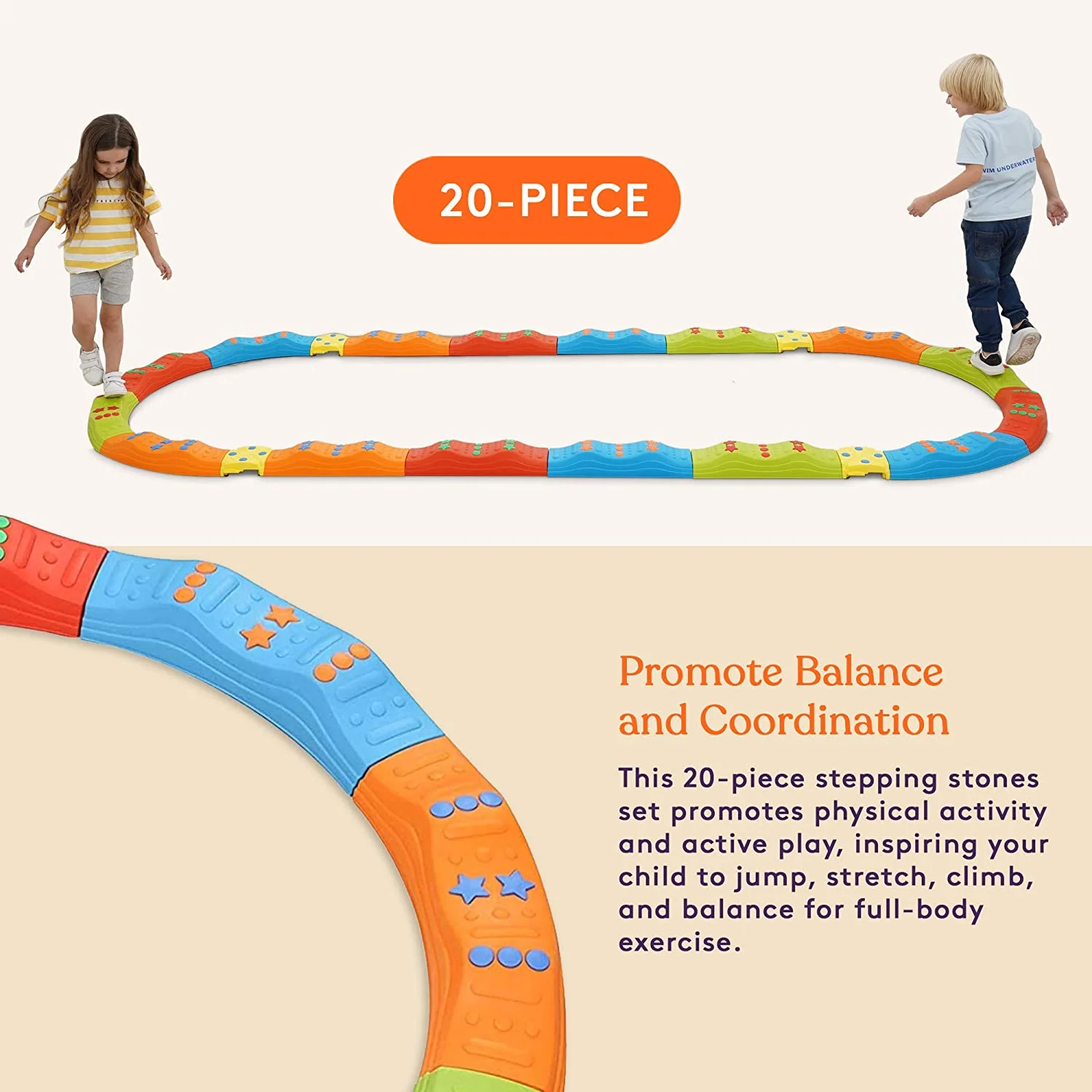 20-Piece Stepping Stones for Kids, Indoor and Outdoor - Image 2