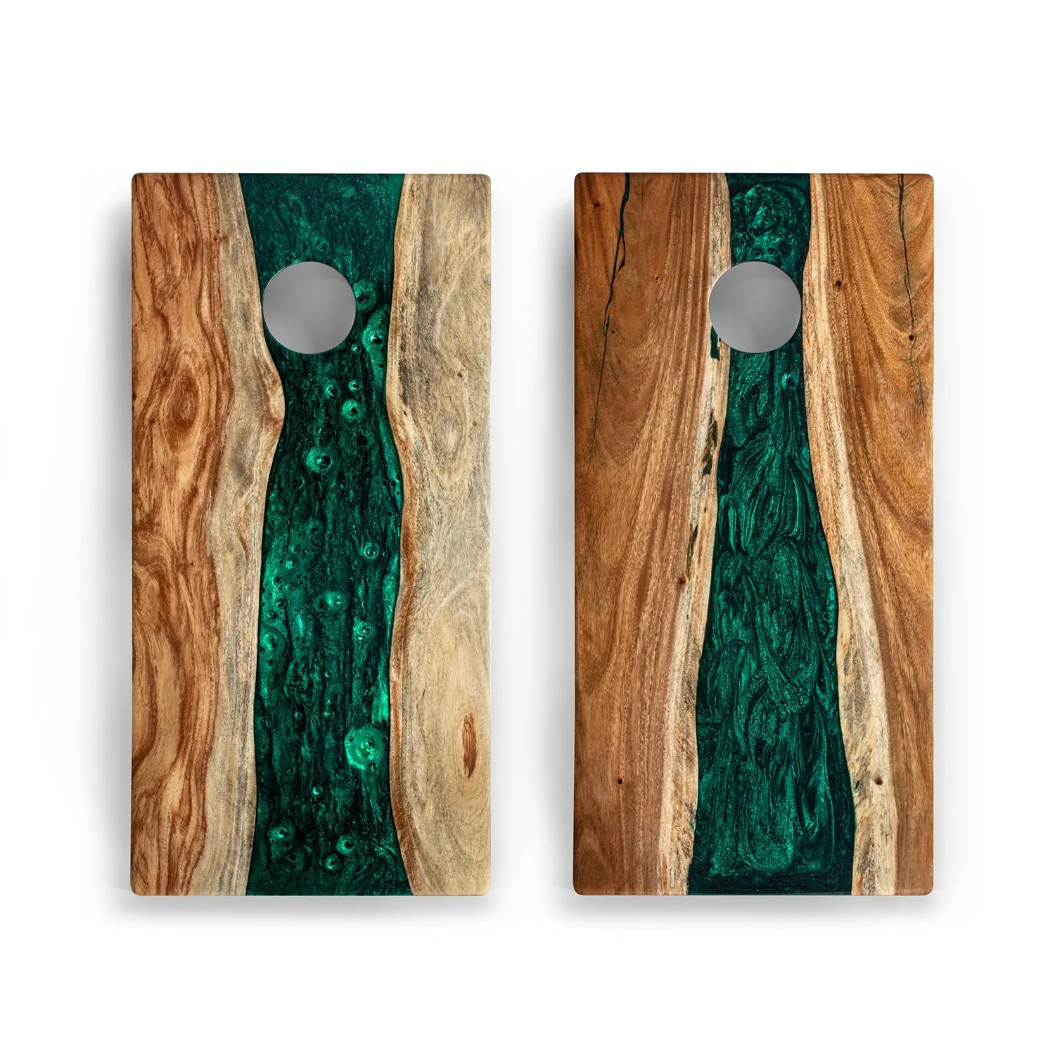 2ft x 4ft Resin & Wood Classic Cornhole Set | Live Edge River Collection - Image 14