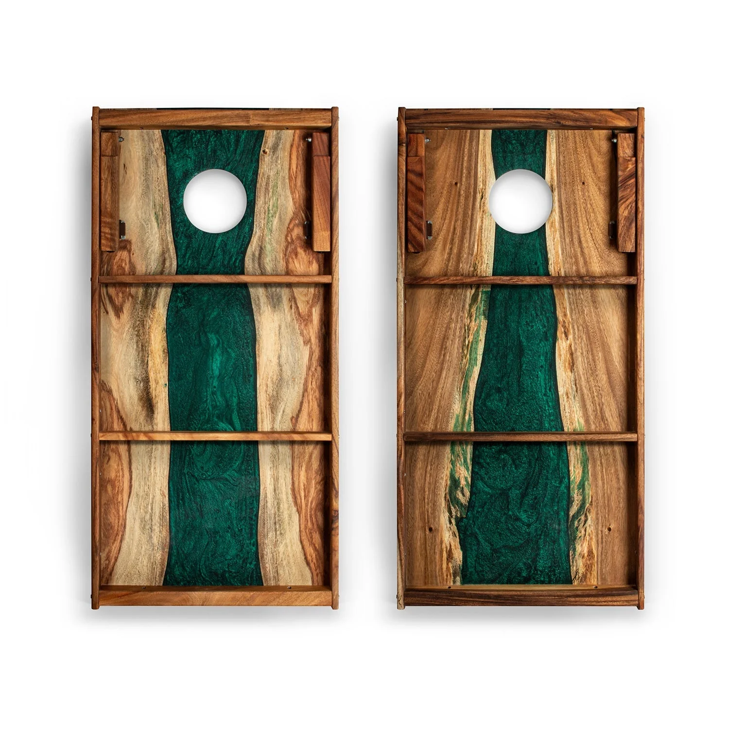 2ft x 4ft Resin & Wood Classic Cornhole Set | Live Edge River Collection - Image 15