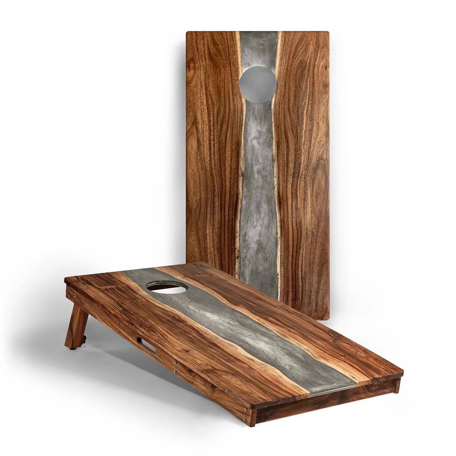 2ft x 4ft Resin & Wood Classic Cornhole Set | Live Edge River Collection - Image 21