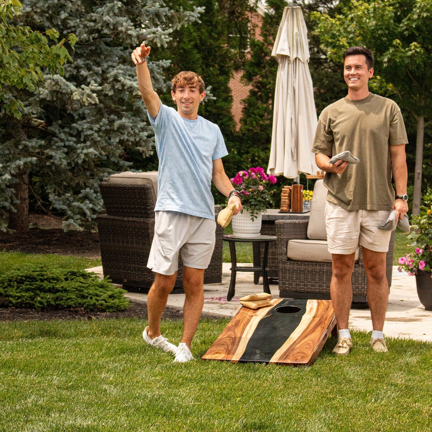 2ft x 4ft Resin & Wood Classic Cornhole Set | Live Edge River Collection - Image 33