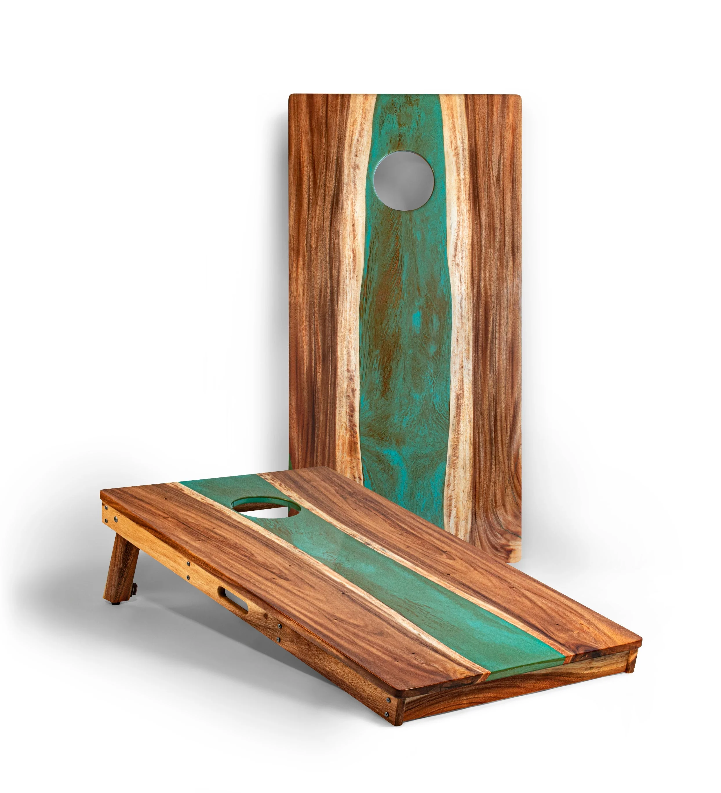 2ft x 4ft Resin & Wood Classic Cornhole Set | Live Edge River Collection - Image 41