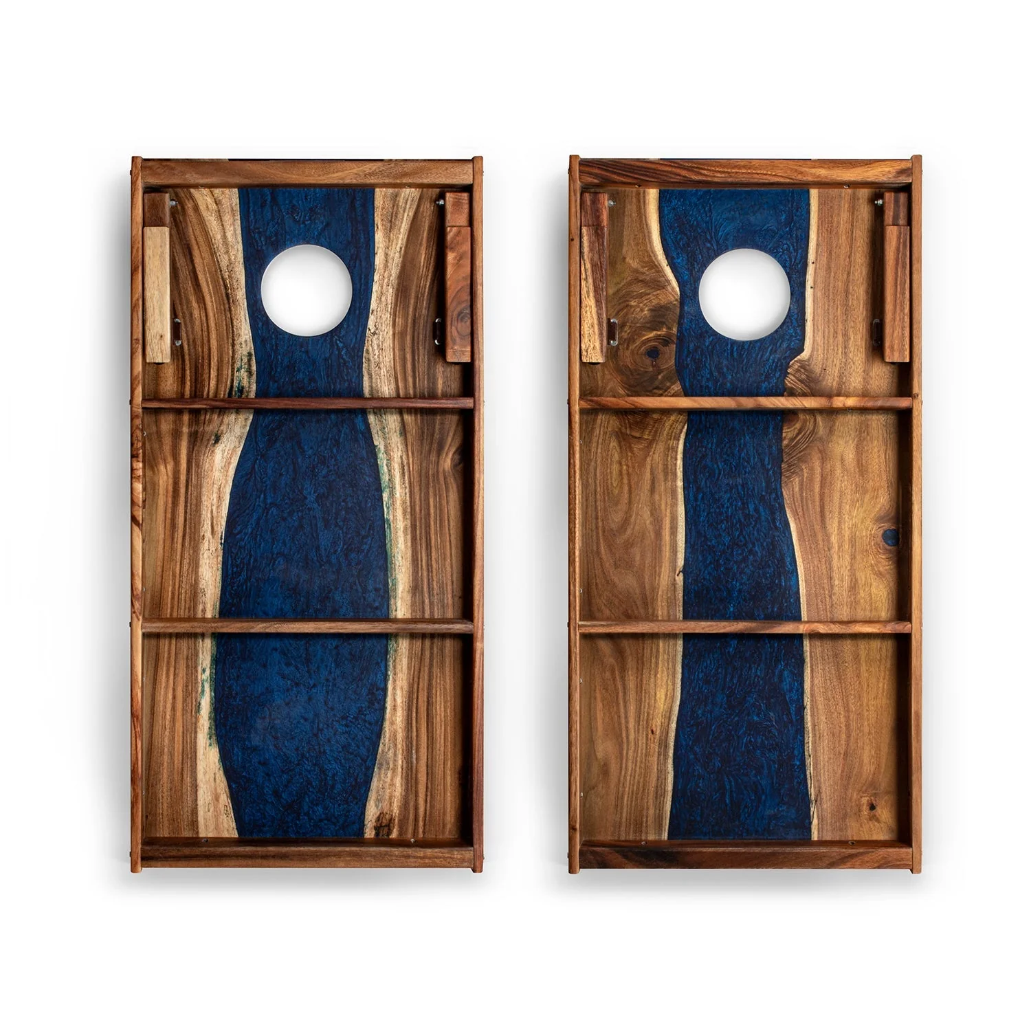 2ft x 4ft Resin & Wood Classic Cornhole Set | Live Edge River Collection - Image 5