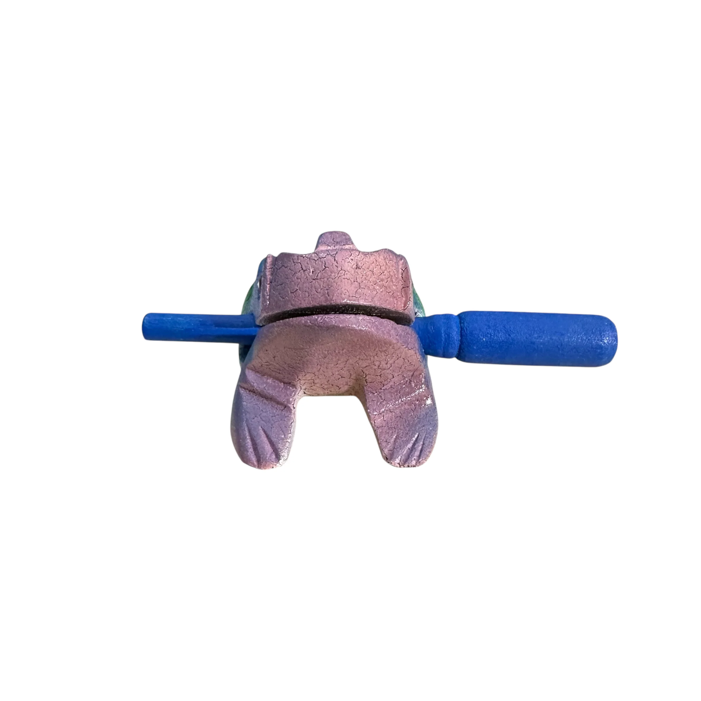 3" Wooden Musical Frog - Rainbow Design (Percussion Instrument) - Image 8