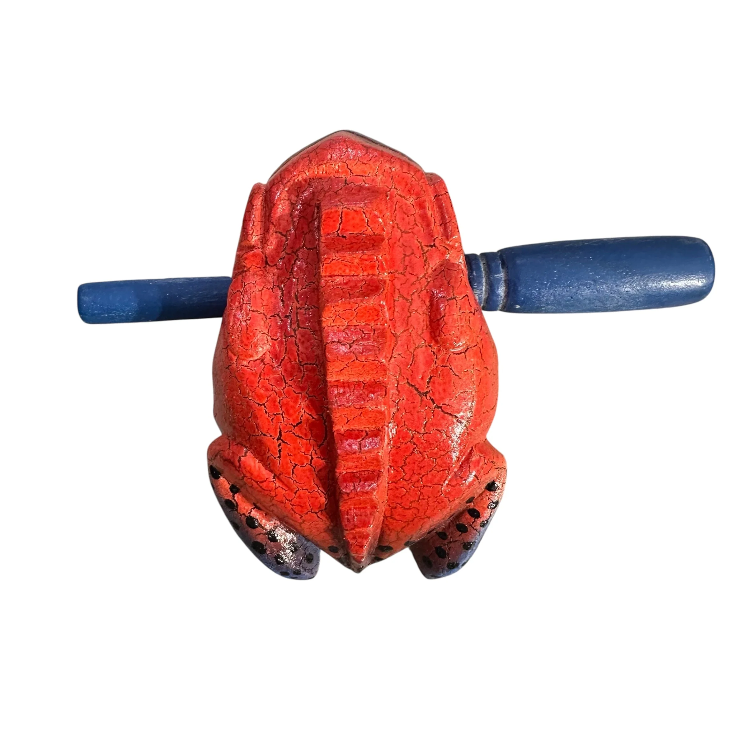 4" Wooden Musical Frog - Red Dart Design (Percussion Instrument) - Image 6