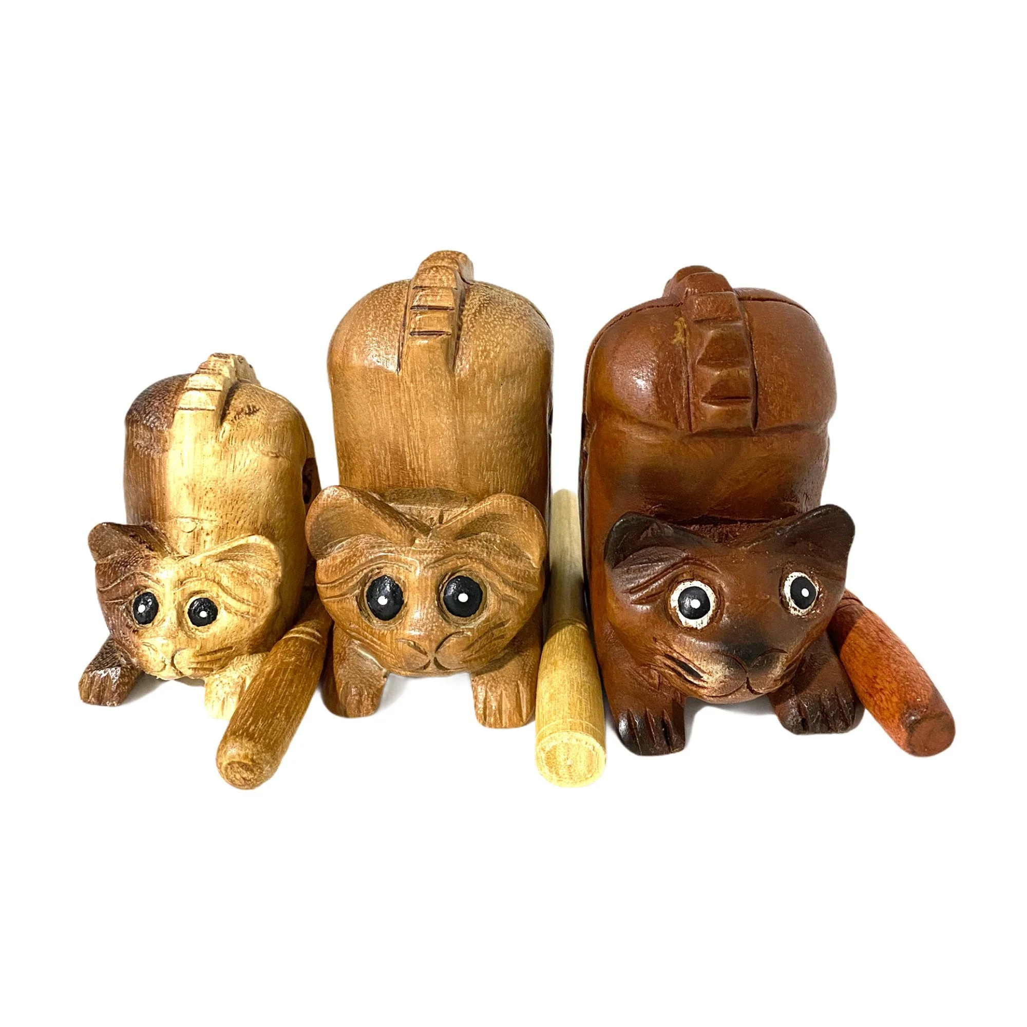 4" Musical Wooden Cat Percussion Whistle Instrument - Image 4