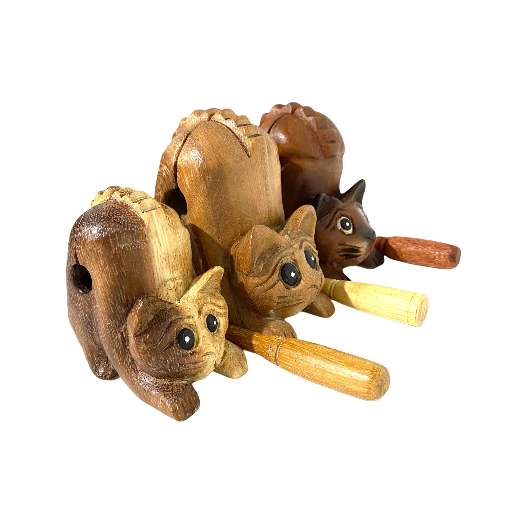 4" Musical Wooden Cat Percussion Whistle Instrument - Image 5
