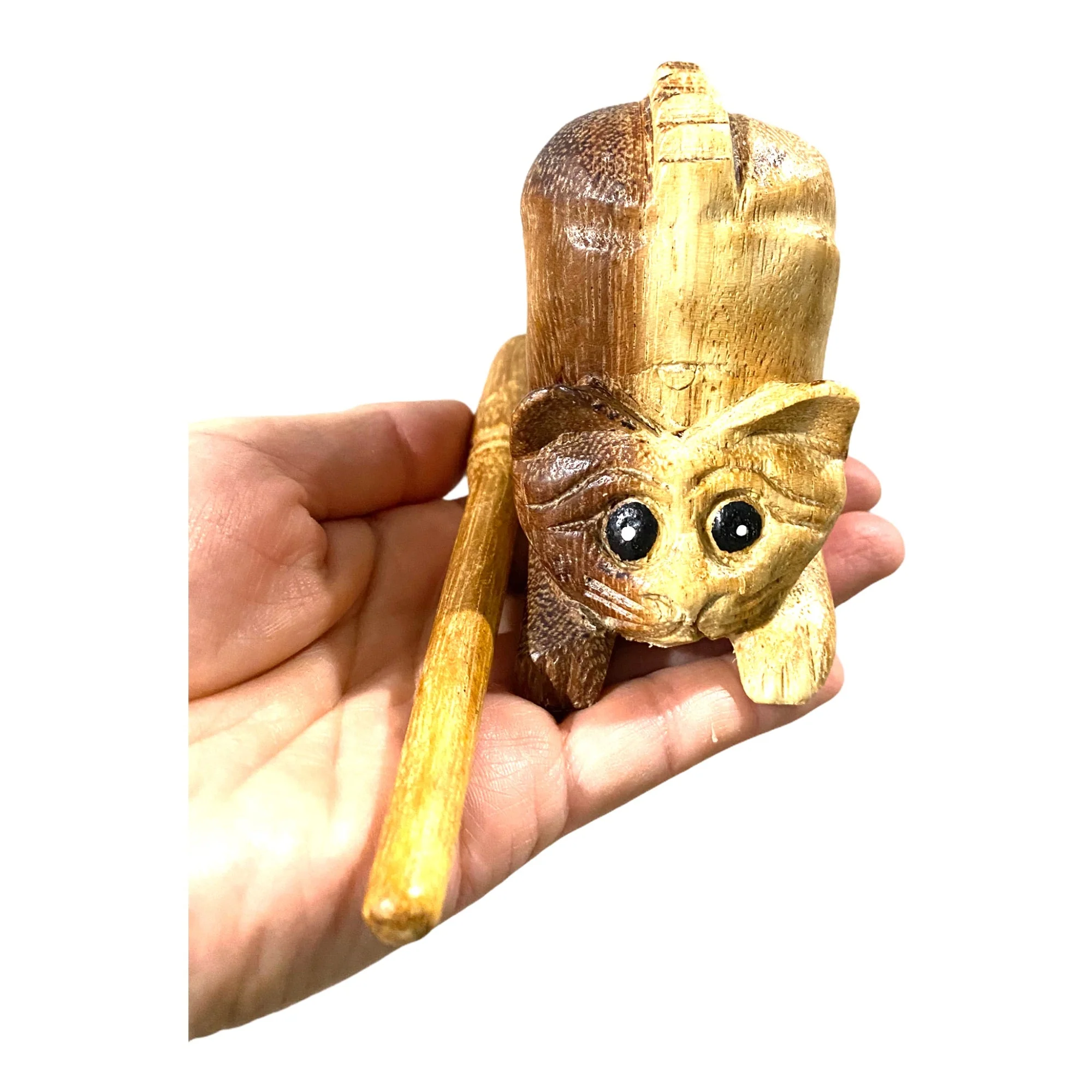 4" Musical Wooden Cat Percussion Whistle Instrument - Image 6