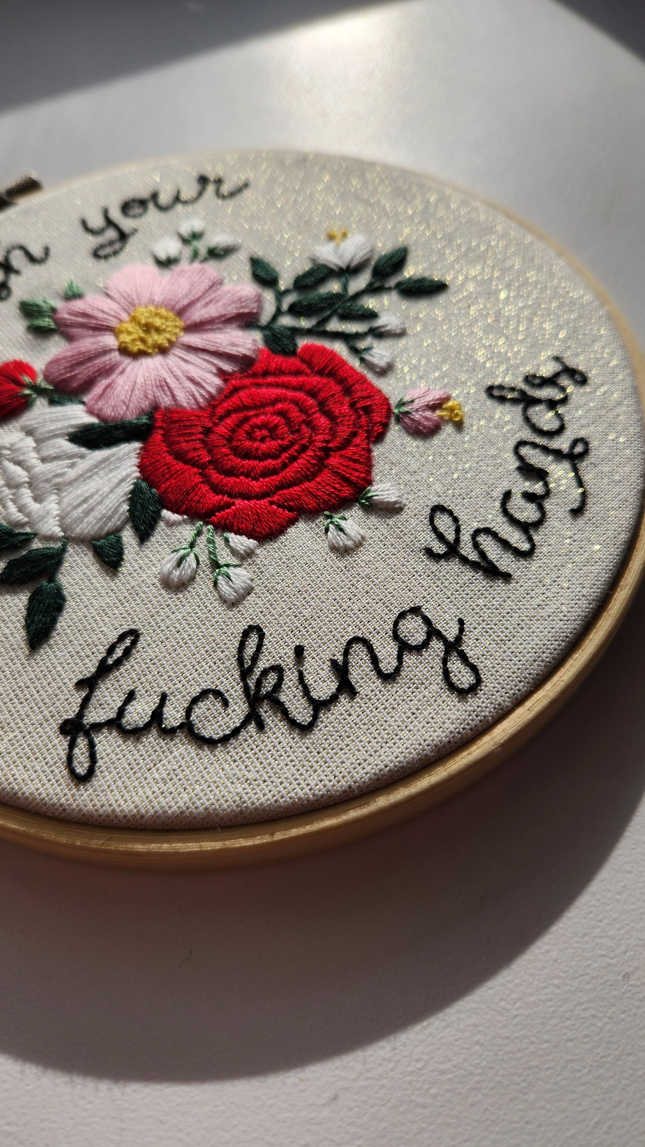 6" Wash Your Fucking Hands 2.0 Embroidery Kit - Beginner Friendly - Image 3