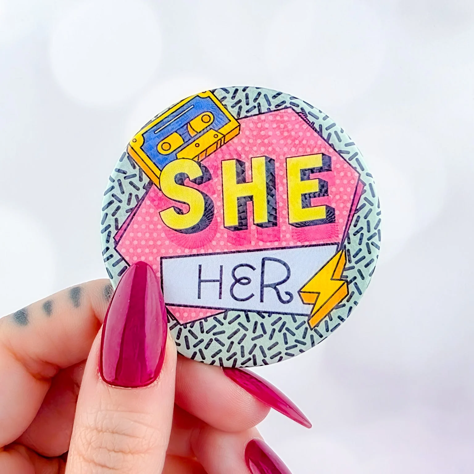 90s Pronouns Button - Image 11