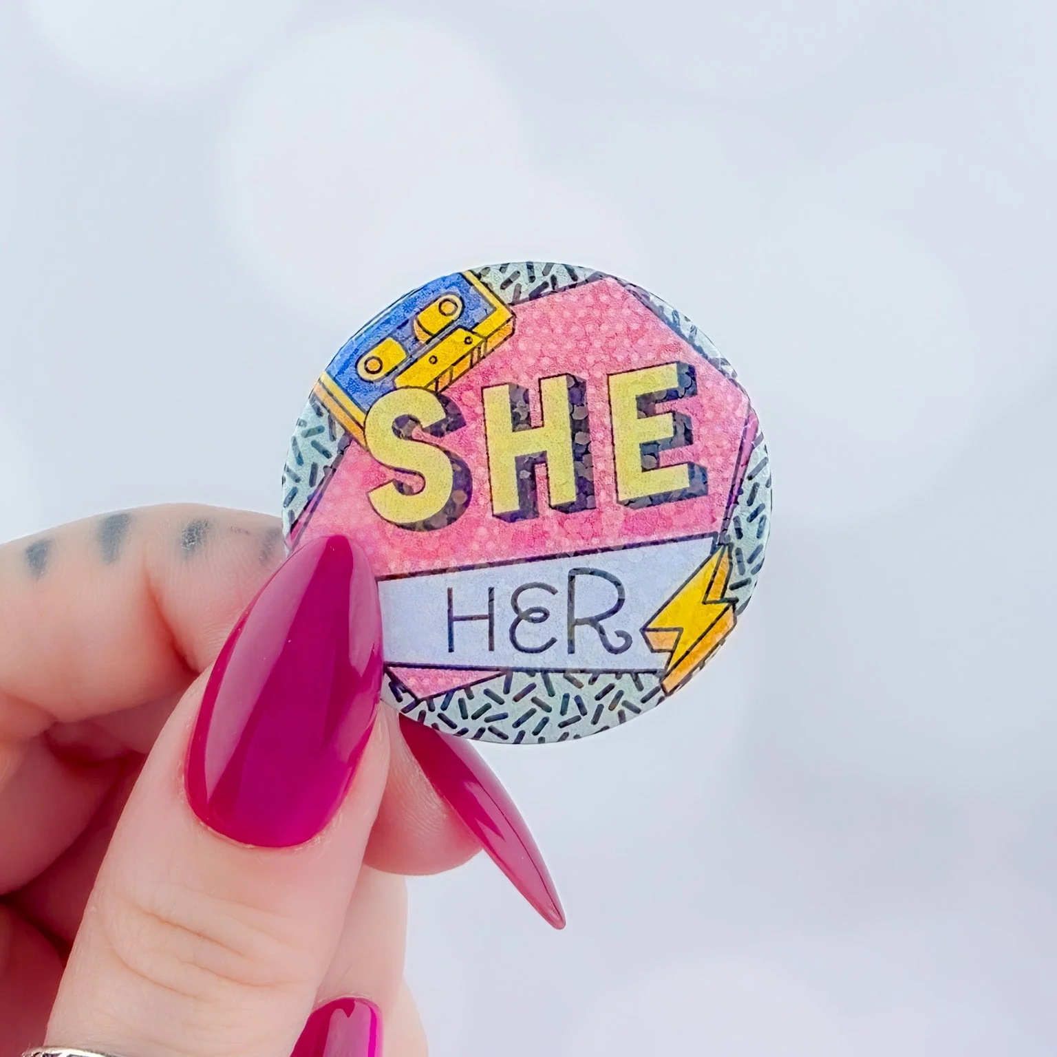 90s Pronouns Button - Image 12