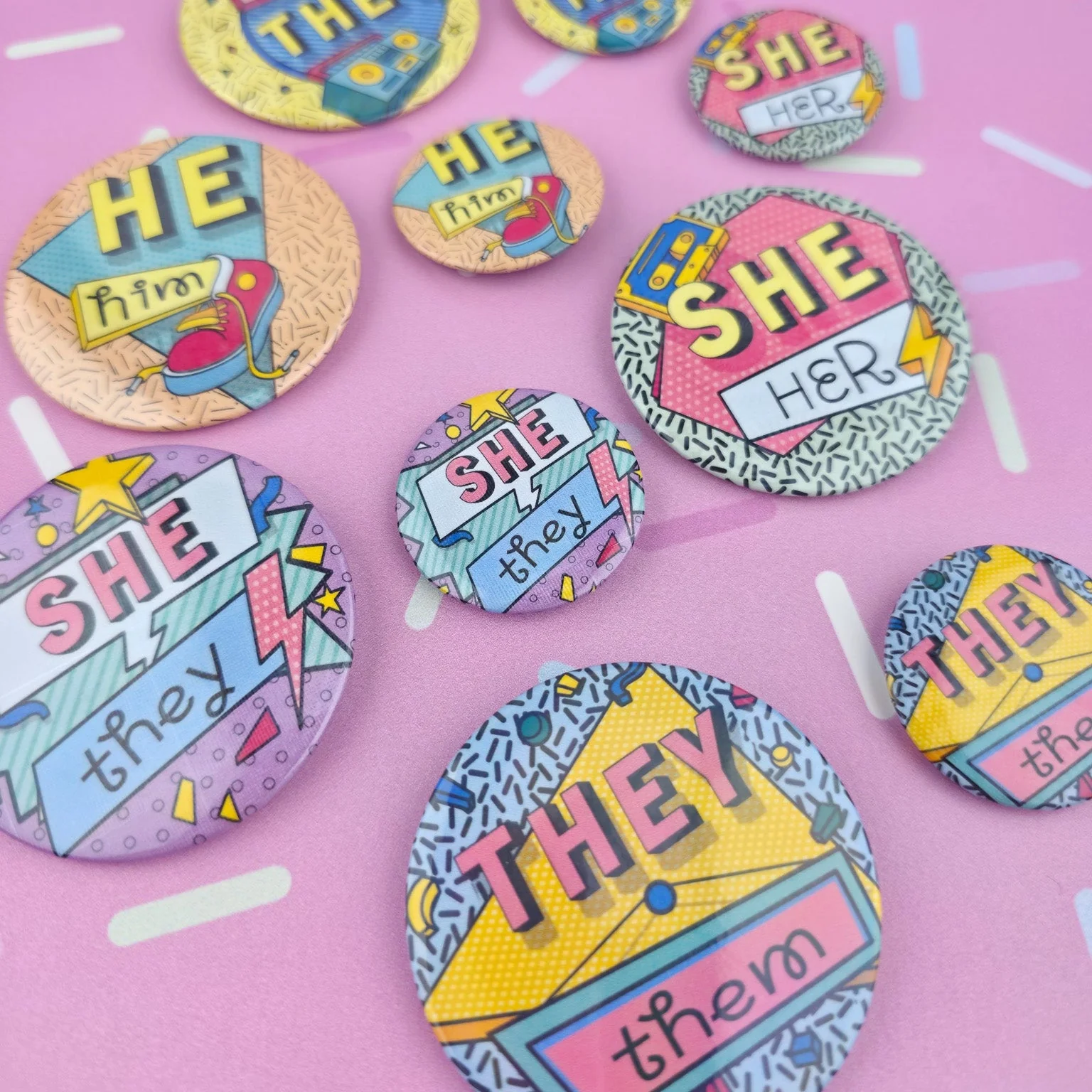 90s Pronouns Button - Image 13
