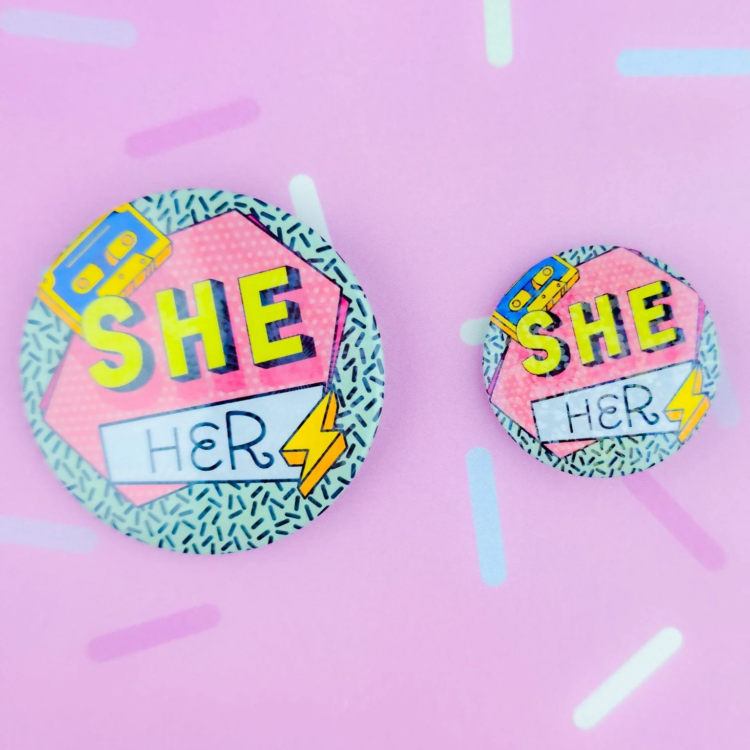 90s Pronouns Button - Image 2