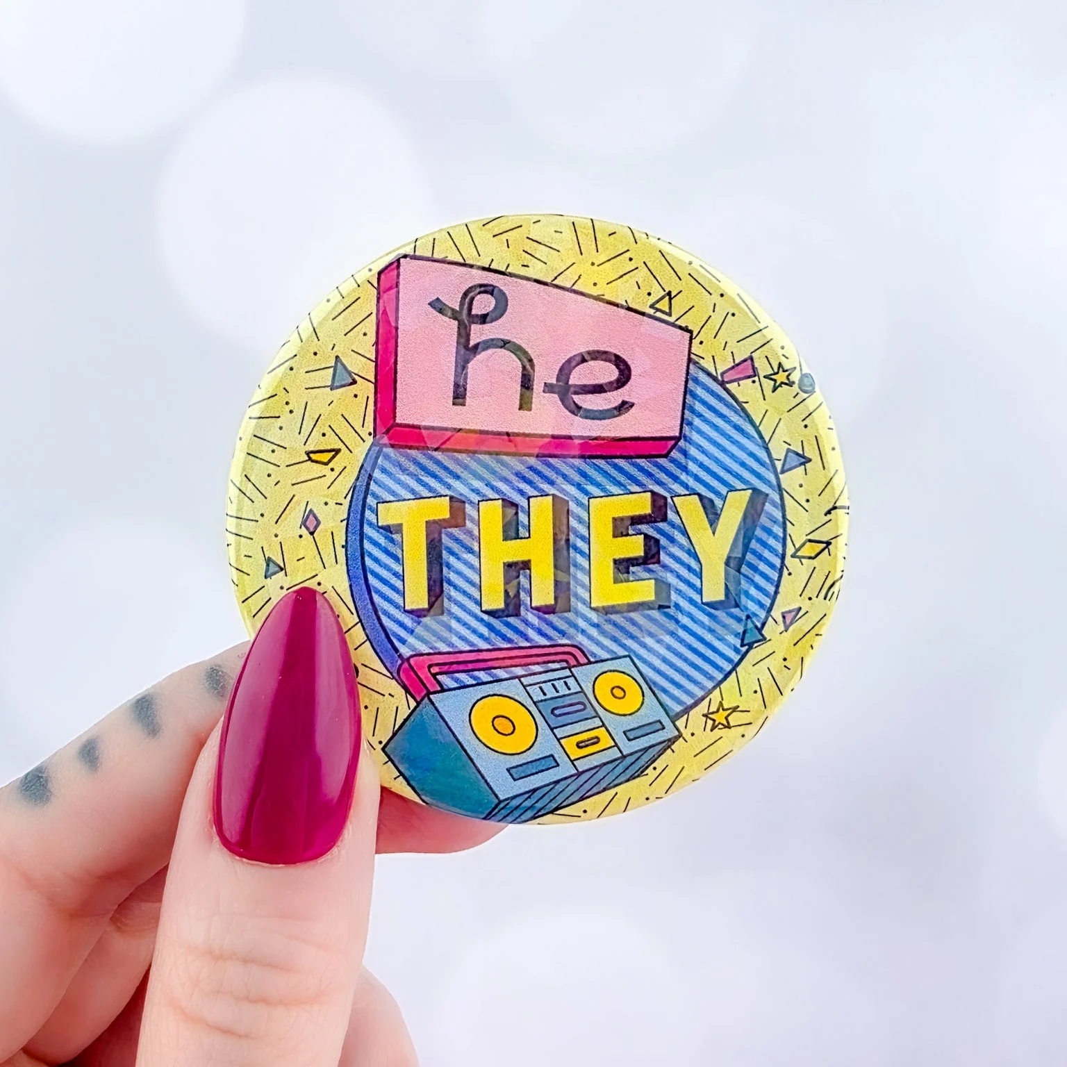 90s Pronouns Button - Image 5