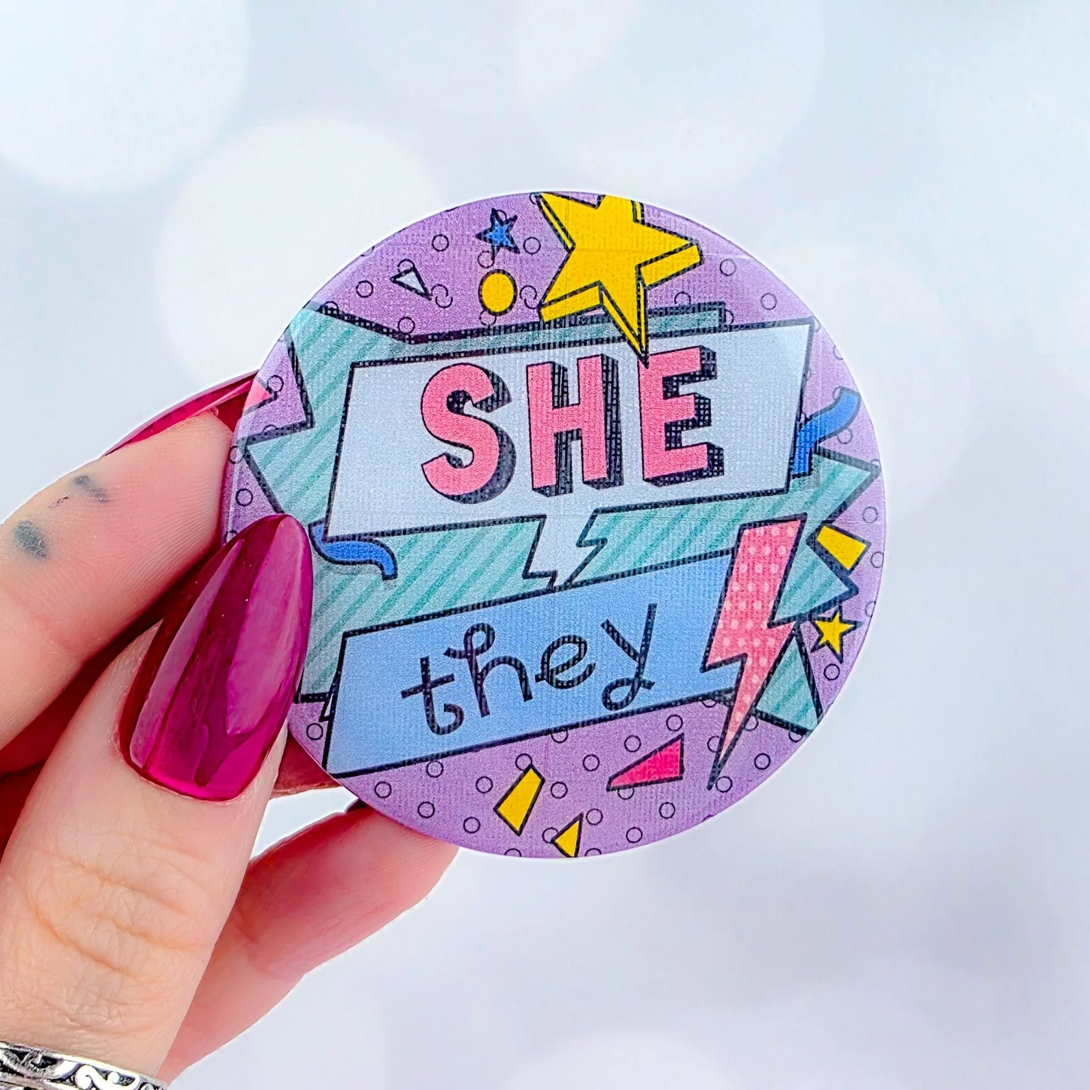 90s Pronouns Button - Image 7