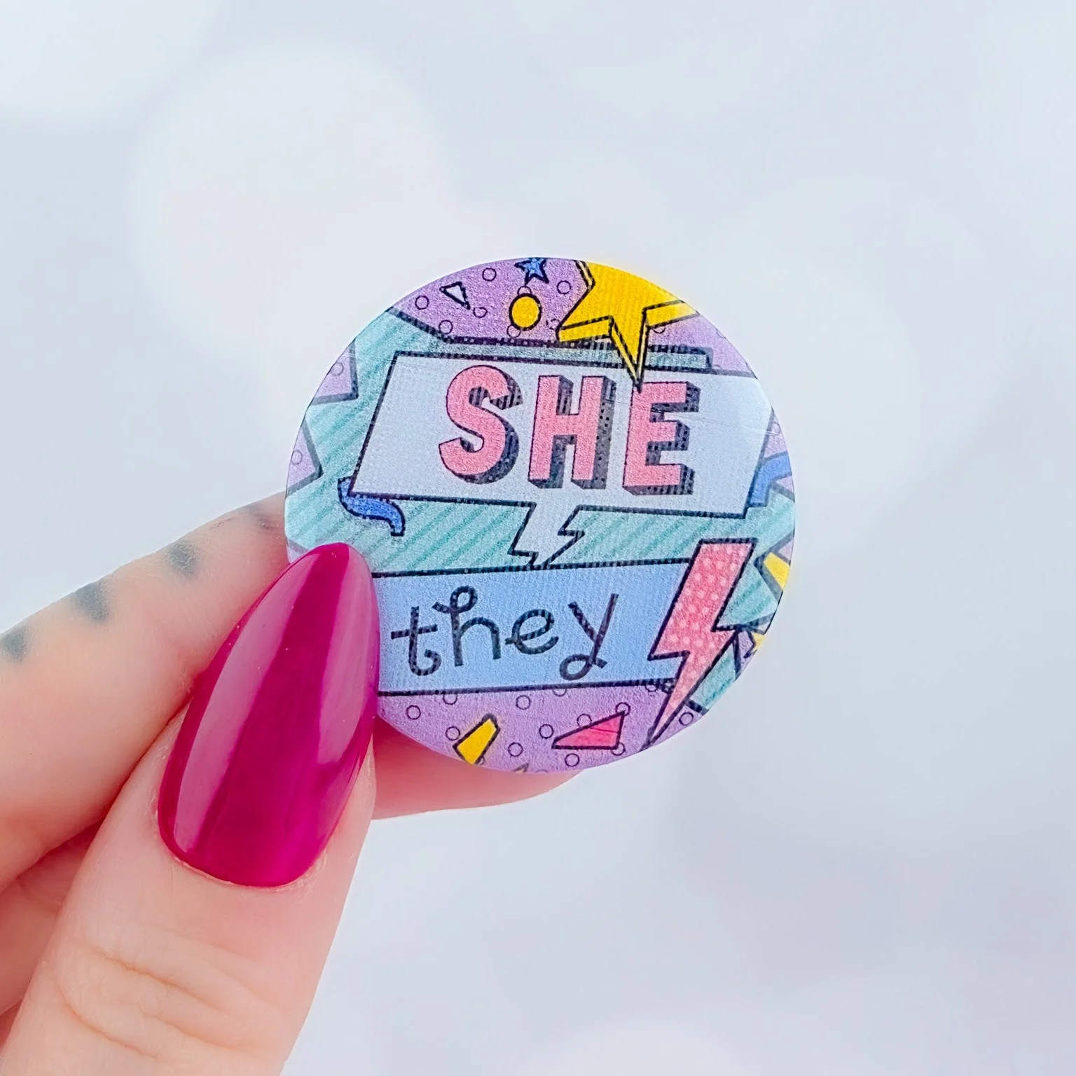90s Pronouns Button - Image 8