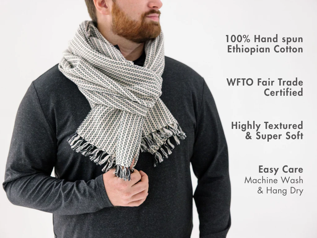 Aaron Handwoven Ethiopian Cotton Scarf - Image 3