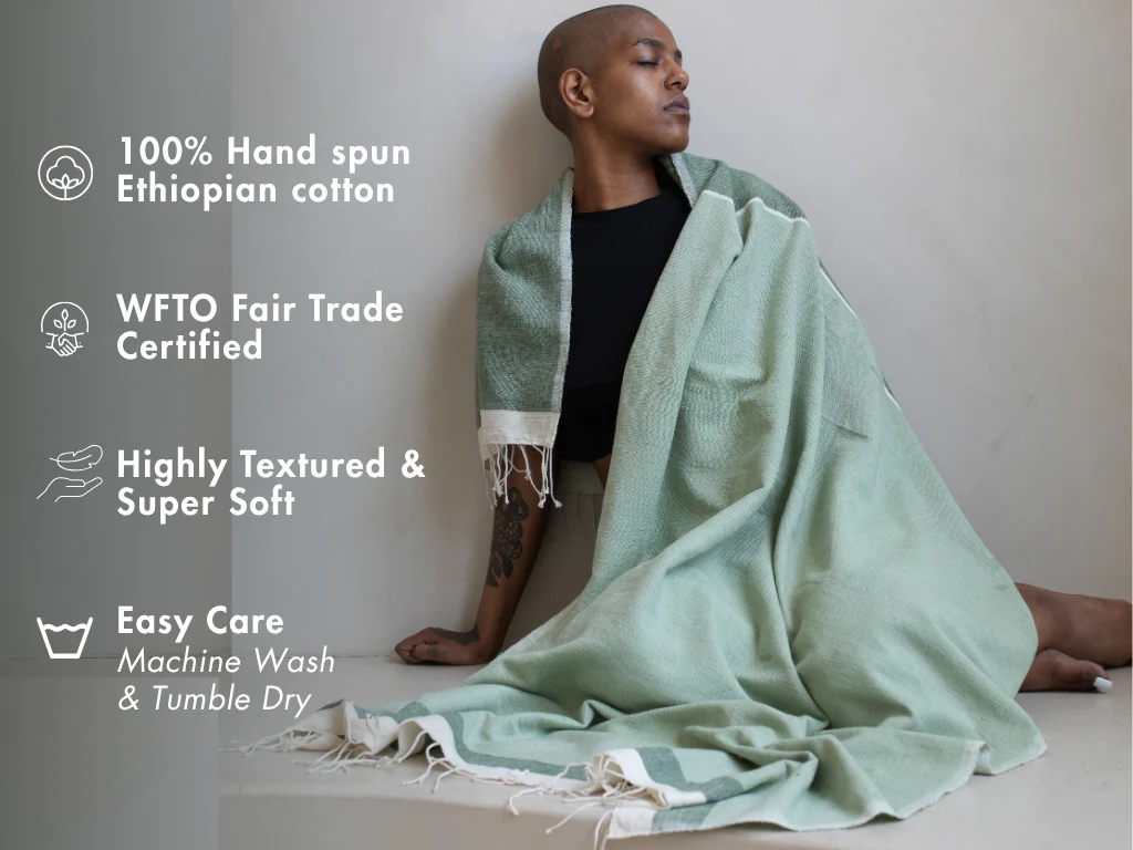 Abay Handwoven Ethiopian Cotton Beach Towel - Image 2