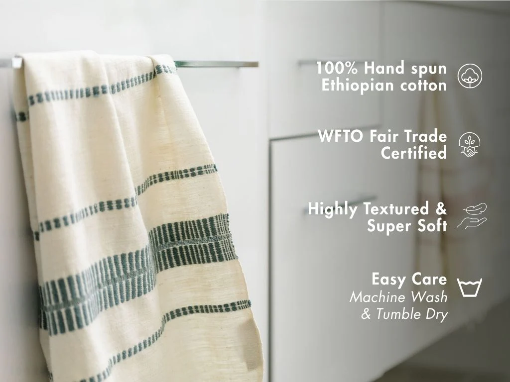 Abaya Handwoven Sustainable Ethiopian Cotton Hand Towel - Image 2