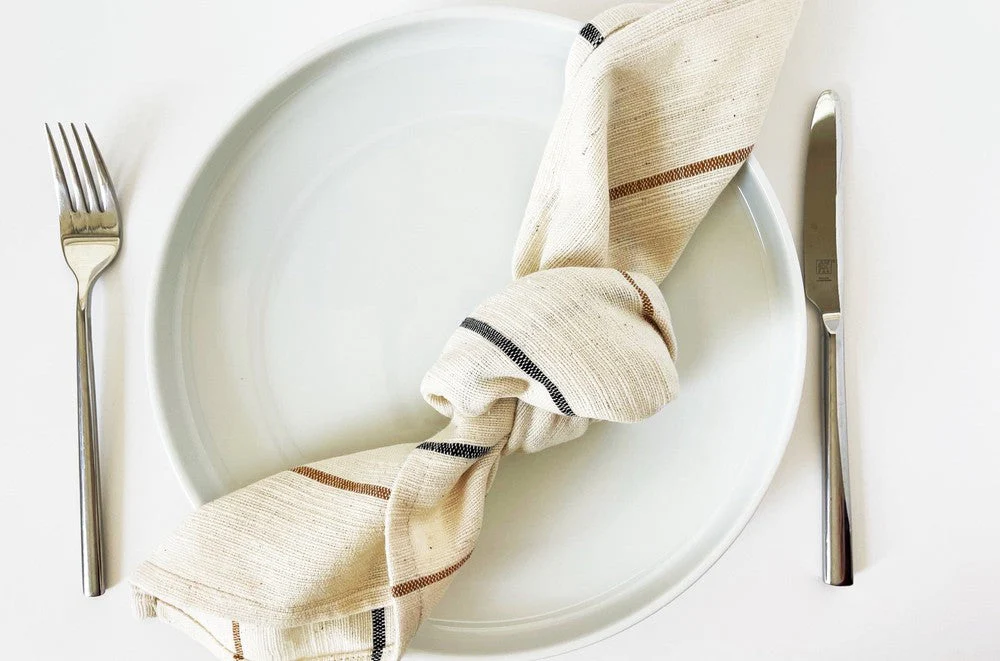 Adama Handwoven Ethiopian Cotton Napkins | Set of 2 - Image 4