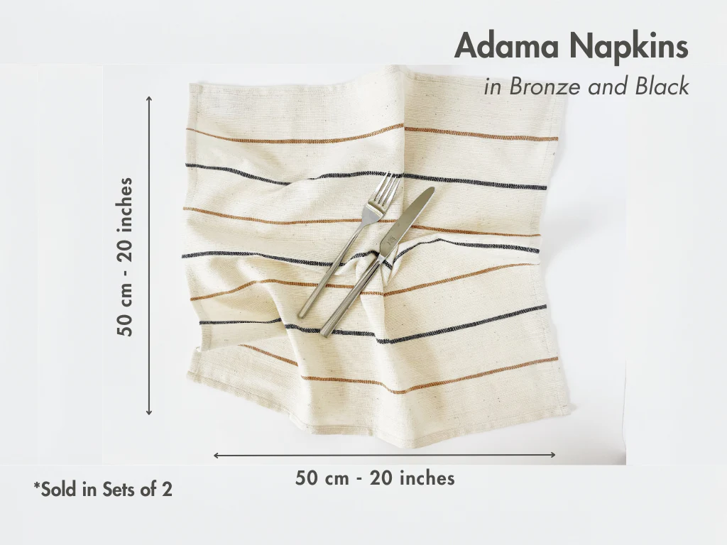 Adama Handwoven Ethiopian Cotton Napkins | Set of 2 - Image 6