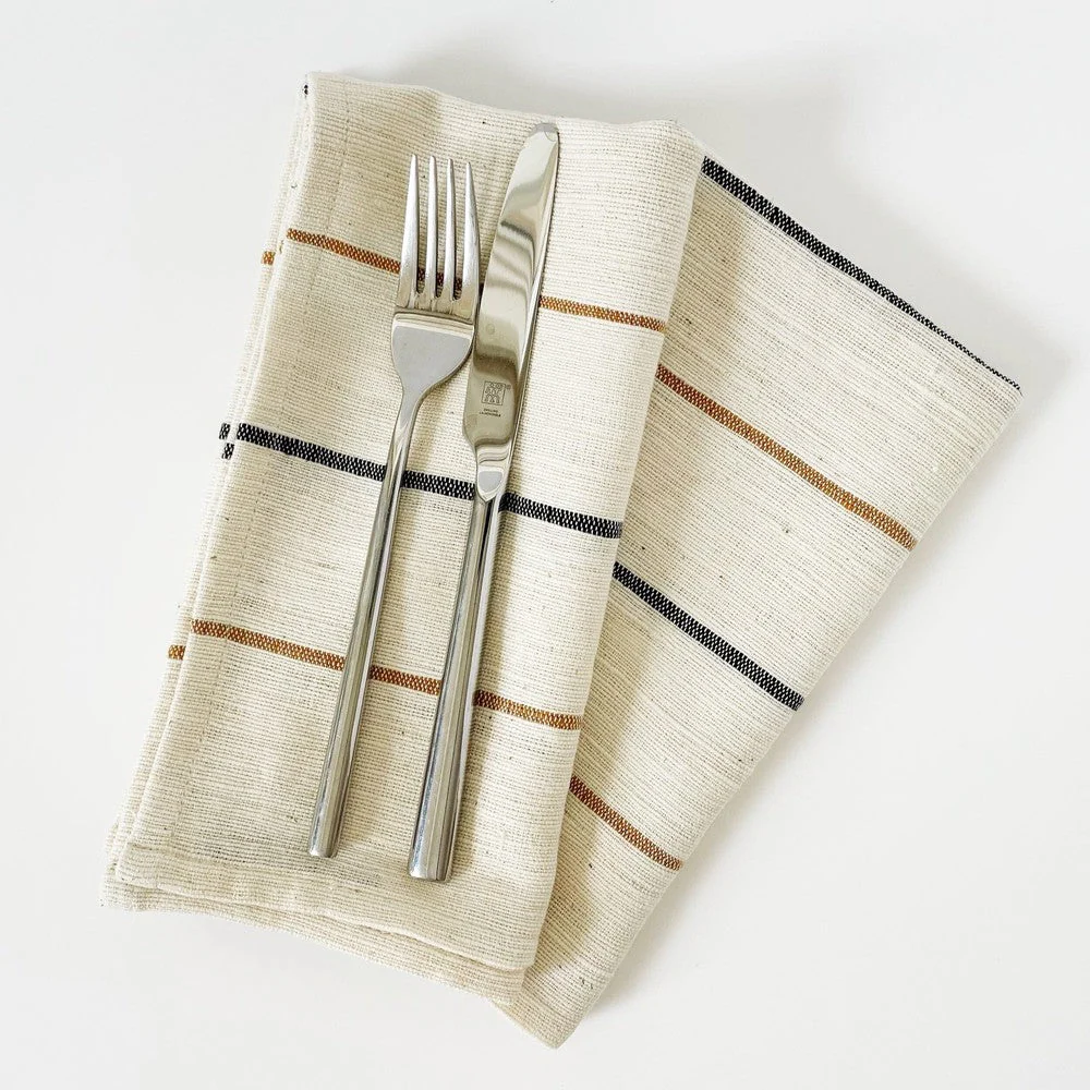 Adama Handwoven Ethiopian Cotton Napkins | Set of 2 - Image 7