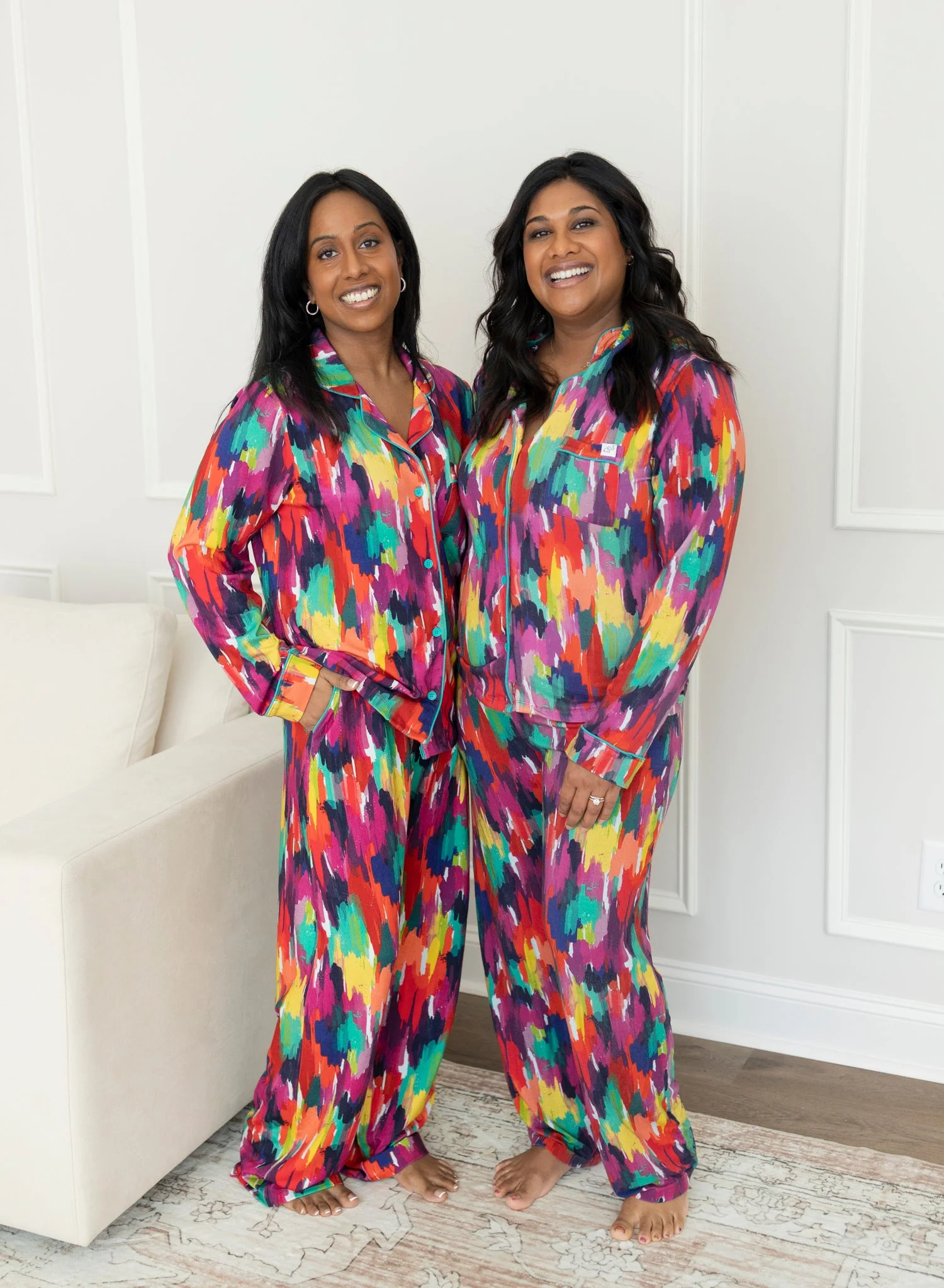Adult Long Sleeve Button-Down Top – Holi Hues - Image 2