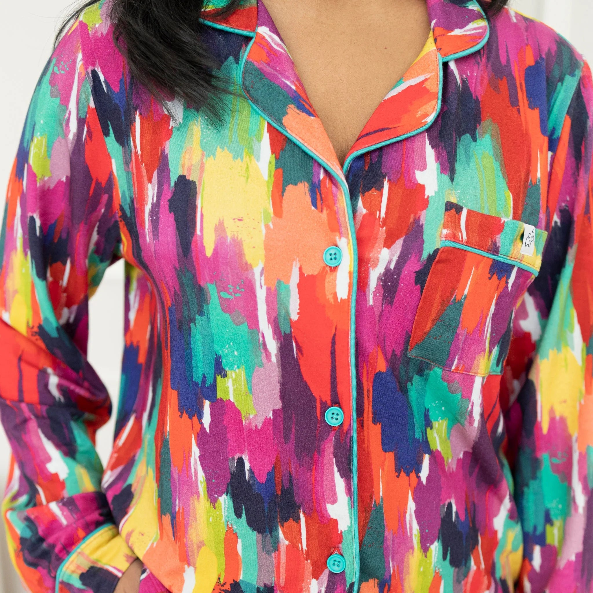 Adult Long Sleeve Button-Down Top – Holi Hues - Image 4