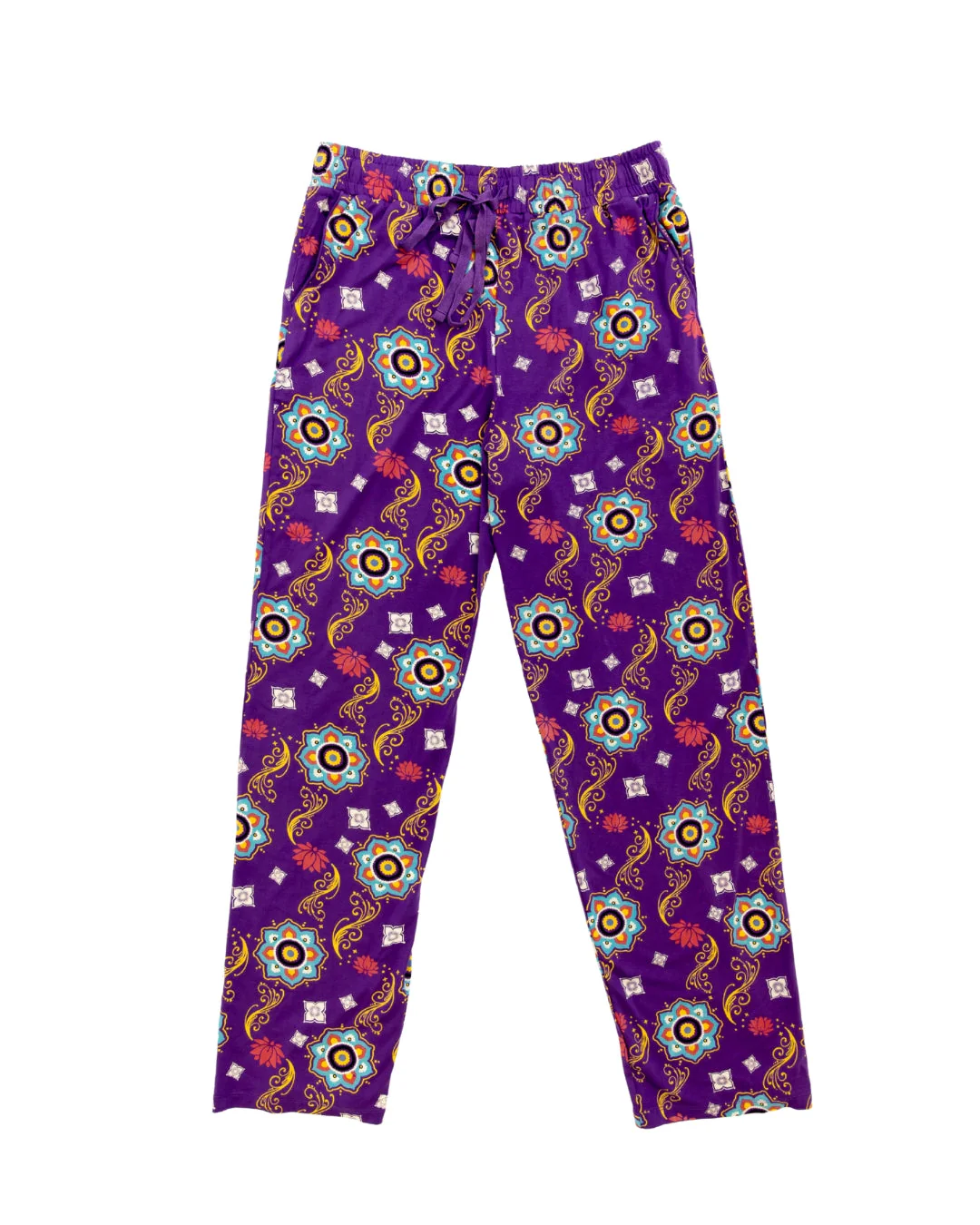Adult Unisex Pajama Pants – Purple Rangoli - Image 2