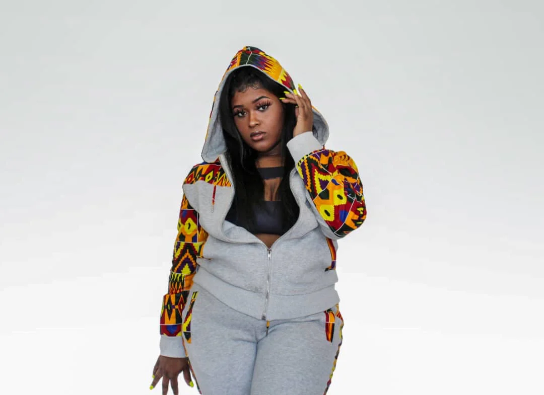 African print joggers | Grey sweatpants - Image 3
