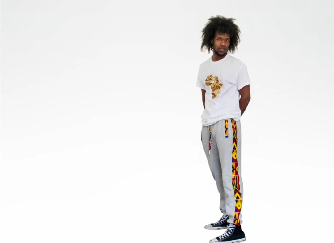 African print joggers | Grey sweatpants - Image 5