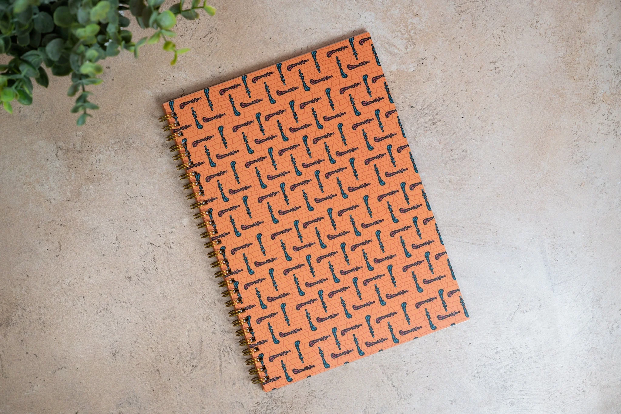 African Print Soft Cover Spiral Notebook - Walking Sticks - Image 2