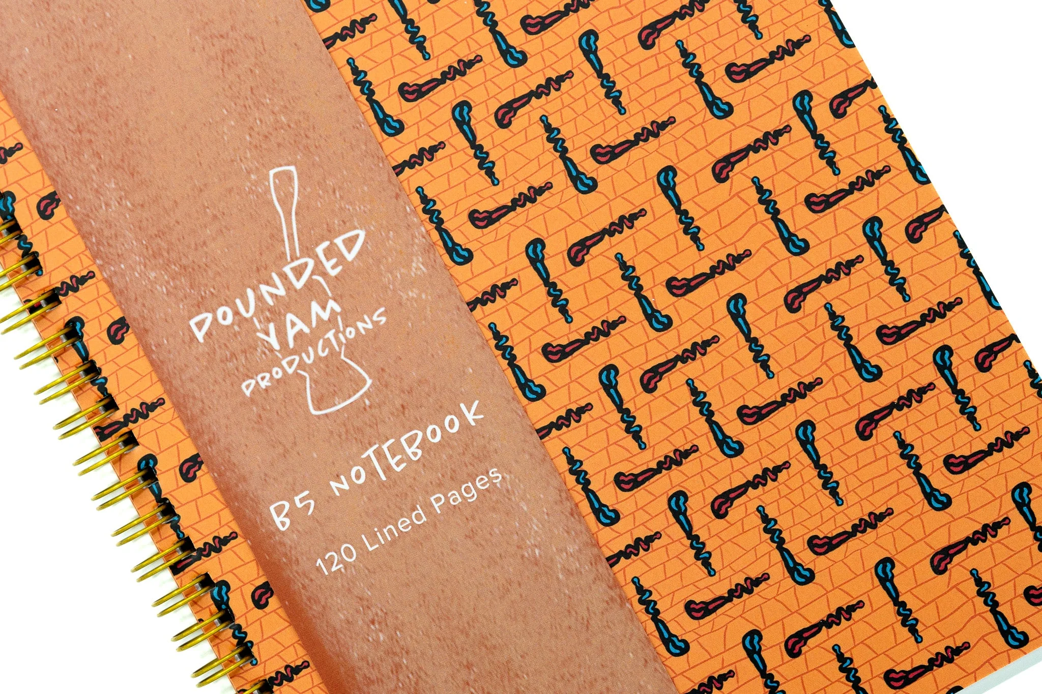 African Print Soft Cover Spiral Notebook - Walking Sticks - Image 4