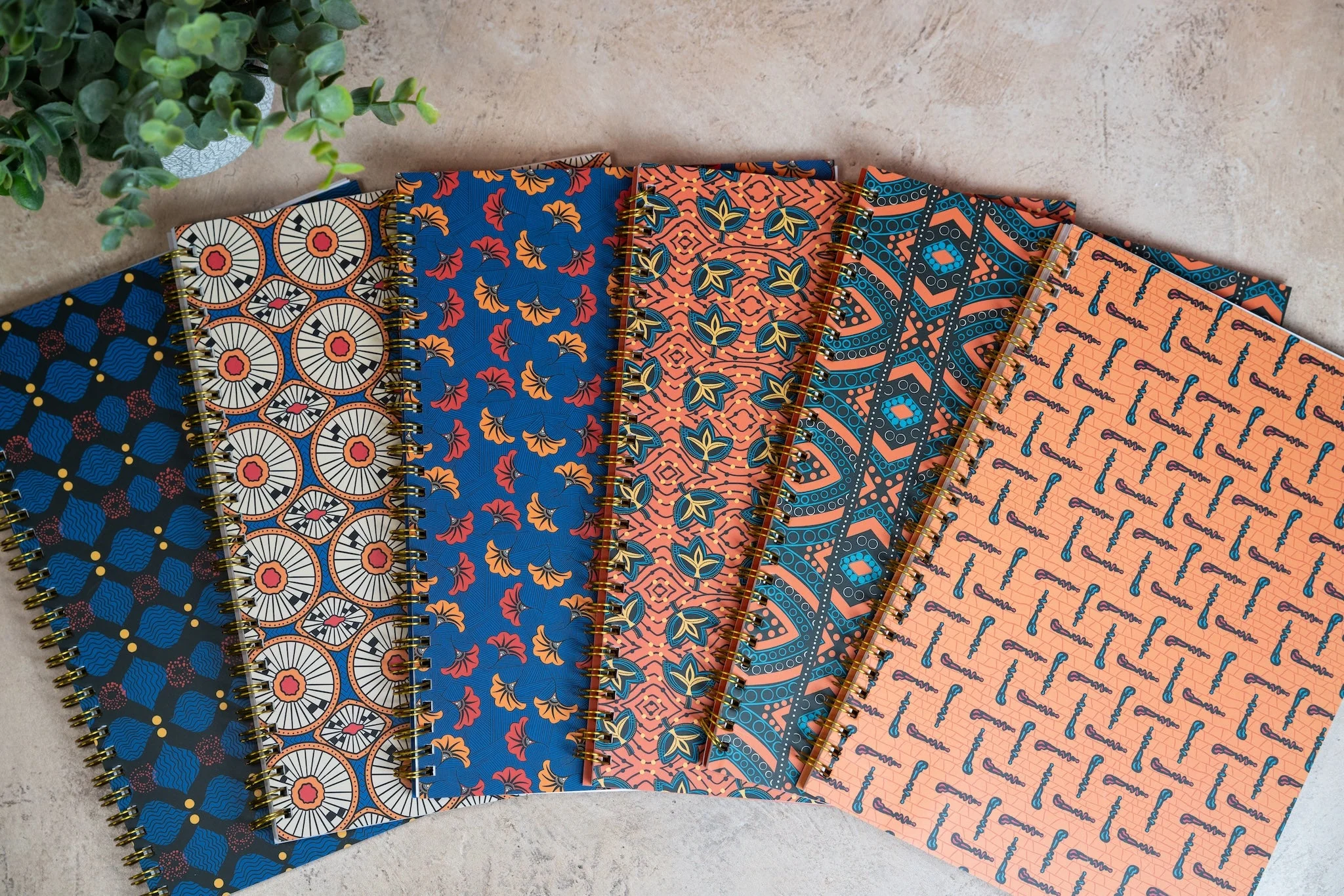 African Print Soft Cover Spiral Notebook - Walking Sticks - Image 6