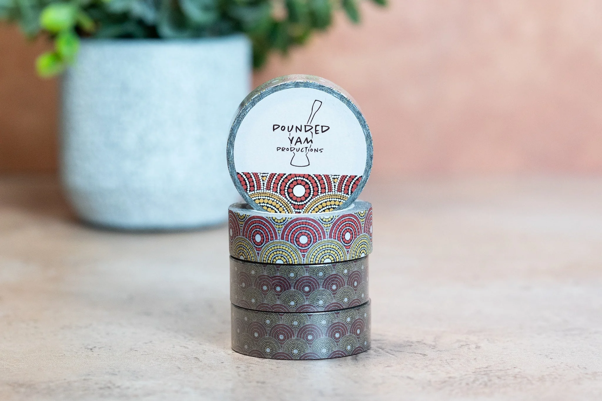 African Print Washi Tape - Red and Yellow (Ankara) - Image 3